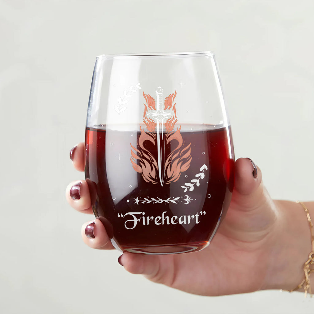 Fireheart Pint Glass, Fantasy Sword Beer Glass, Flame Sword Glass Cup, Throne Of Glass Cup, Book Lover Gift, Fantasy Pub Glass, BGVLR01