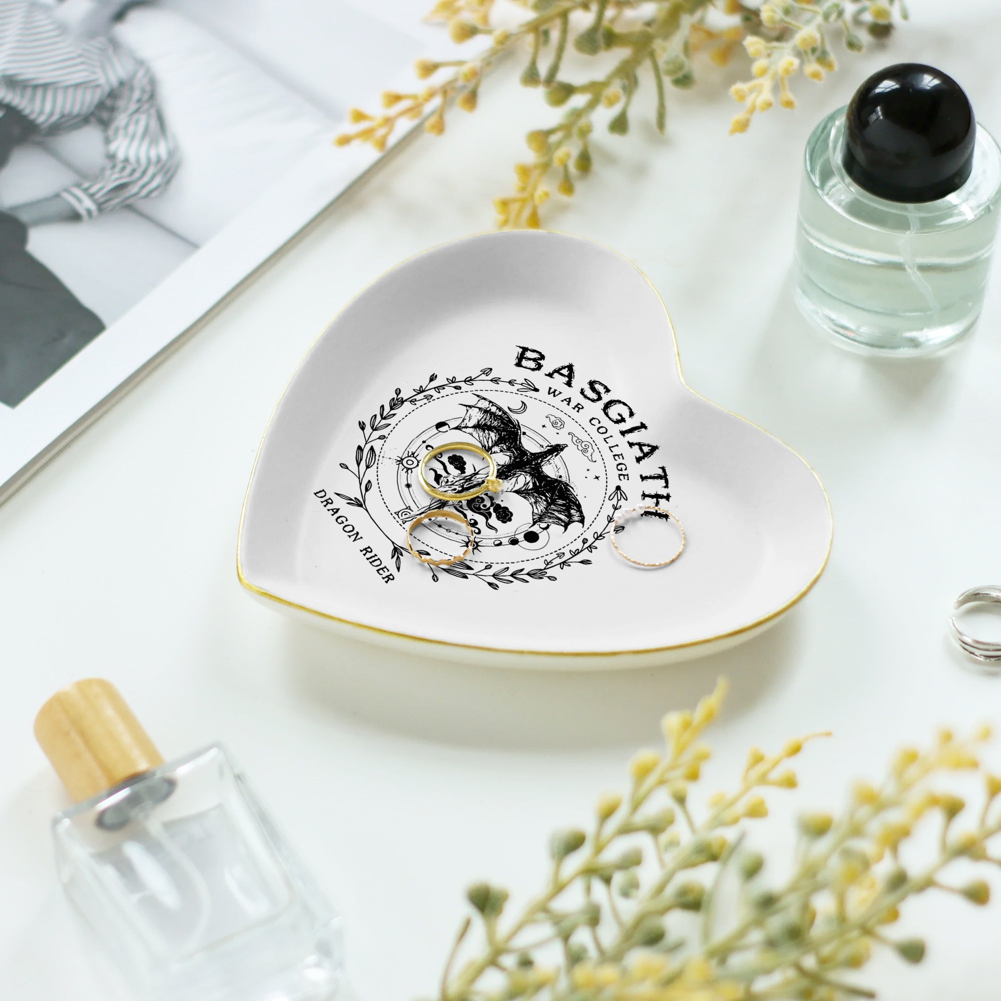 Basgiath War College Jewelry Dish, Dragon Rider Dish, Fourth Wing Trinket Dish, Empyrean Series Ring Dish, Fantasy Reader Decor JDVLR02