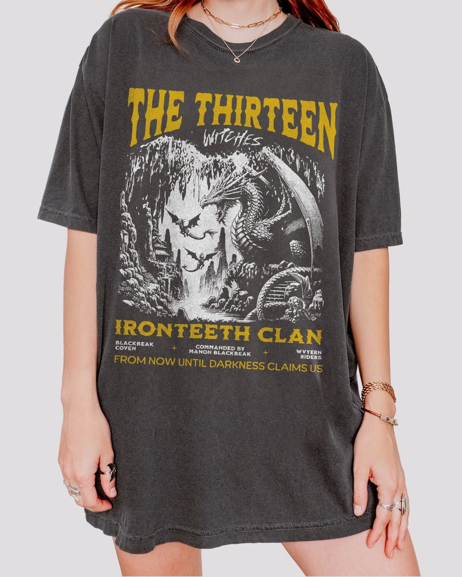 Comfort Colors The Thirteen Shirt, Ironteeth Clan Witches T-Shirt, Manon Blackbeak SJM Merch, Throne of Glass Tee, Bookish Oversized Shirt CFVLR72