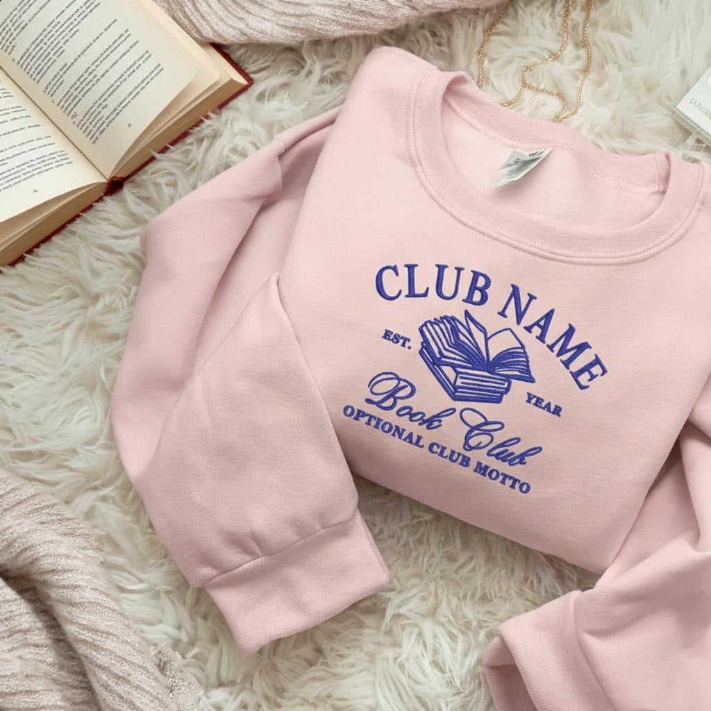 Embroidered Book Club Personalized Shirts, Personal Gift For Book Lovers, Gift Reading Club Group Shirts, Book Club Gift, Bookish Sweatshirt