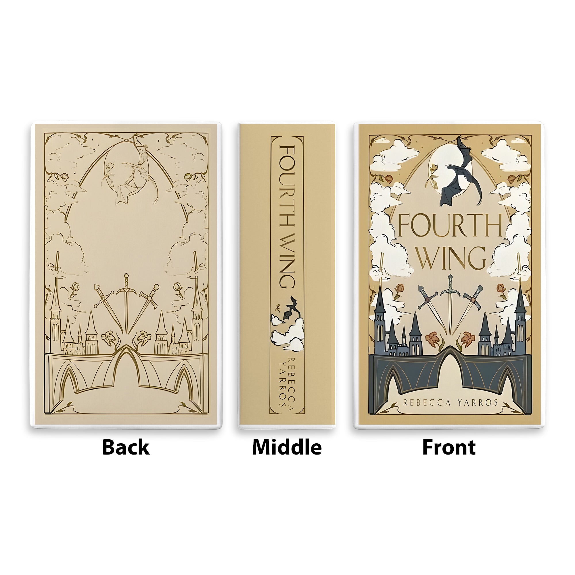 Fourth Wing Ceramic Book Vase, Ceramic Fantasy Book Shaped Vase, Fourth Wing Inspired Home Decor, Dragon Lover Gift for Fans CVVRL02