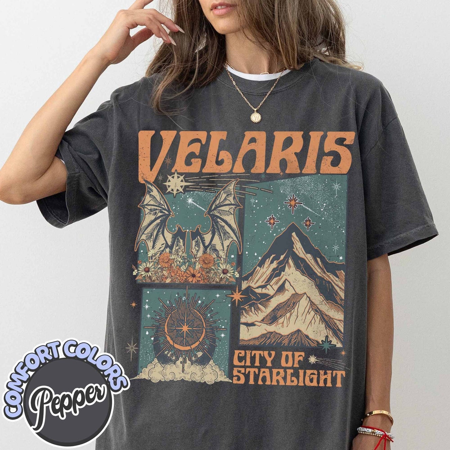 Velaris City of Starlight Acotar Comfort Colors Shirt, the Night Court Shirt, Bookworm Shirt, Court of Thorns and Roses, Acotar Shirt CFVLR52