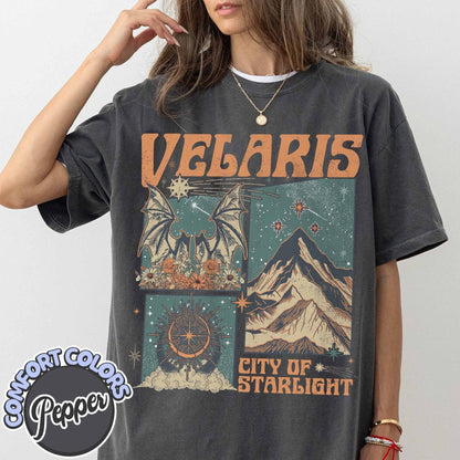 Velaris City of Starlight Acotar Comfort Colors Shirt, the Night Court Shirt, Bookworm Shirt, Court of Thorns and Roses, Acotar Shirt CFVLR52