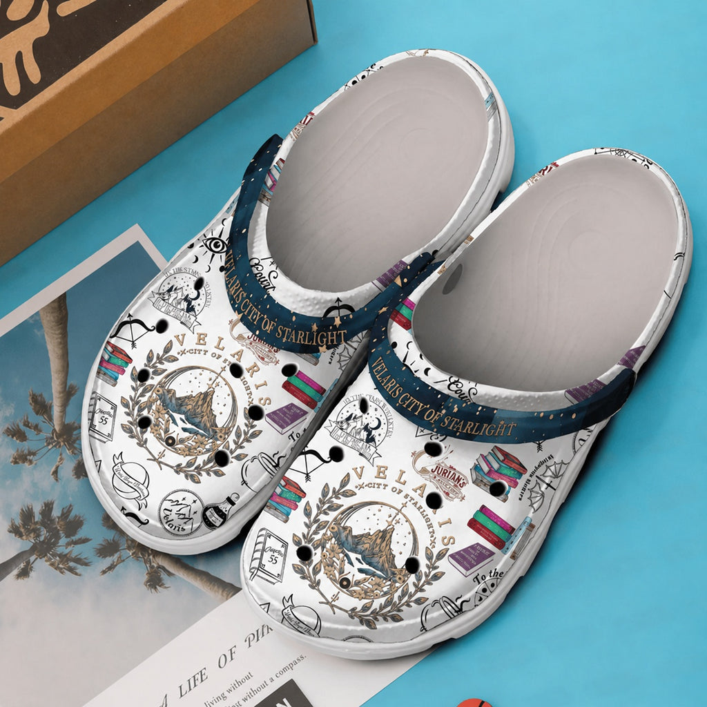 Velaris City Of Starlight Clogs Shoes, Acotar Book Lover Shoes, Velaris City Shoes, Bookish Reader Gift, Romantasy Fan Shoes, CRVLR02