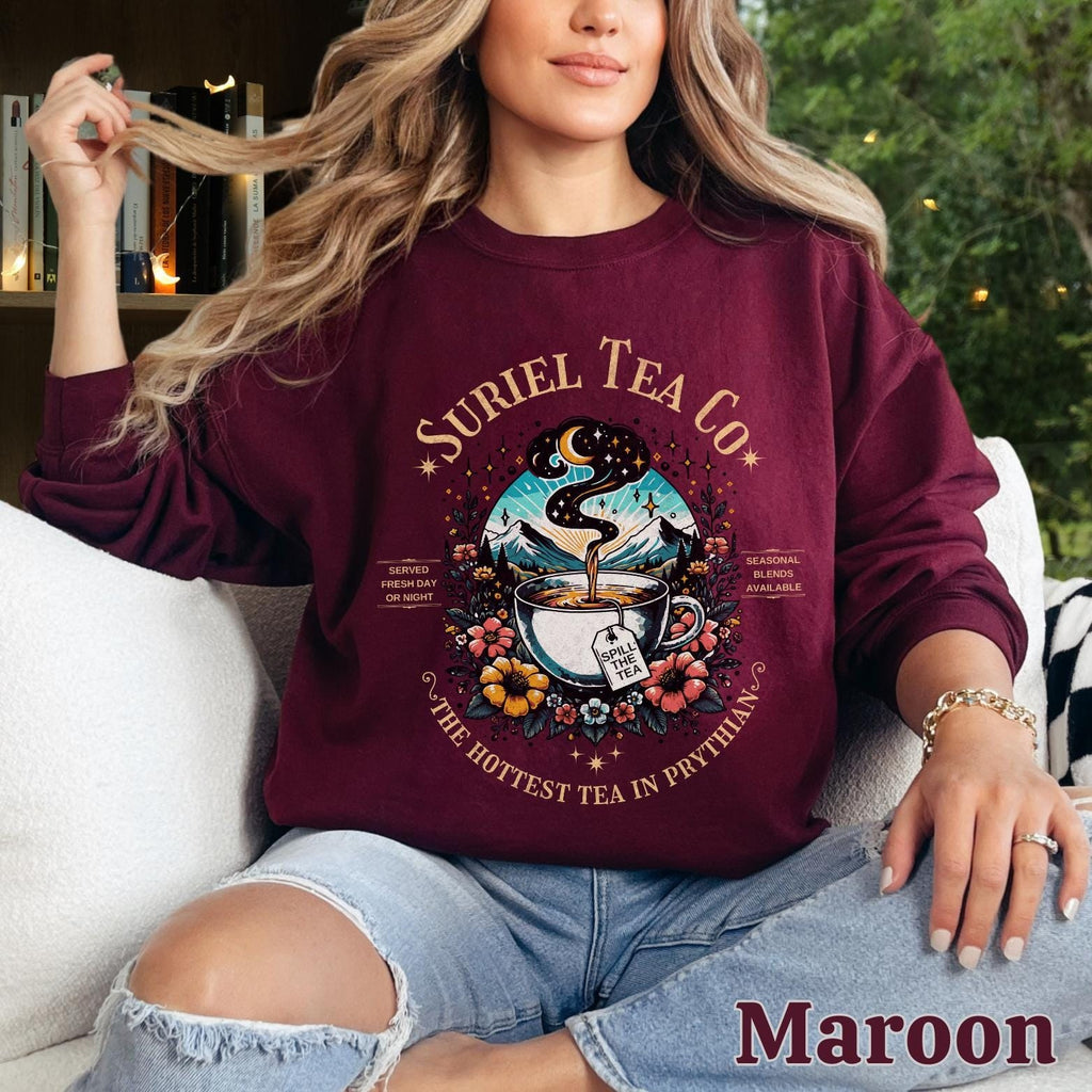 Comfort Colors Suriel Tea Co Shirt, ACOTAR Suriel Tea Shirt, Velaris T-Shirt, A Court Of Thorns and Roses Shirt, SJM Merch, Bookish Shirt, Book Lover Gift CFVLR35