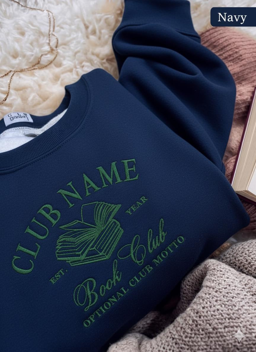 Embroidered Book Club Personalized Shirts, Personal Gift For Book Lovers, Gift Reading Club Group Shirts, Book Club Gift, Bookish Sweatshirt