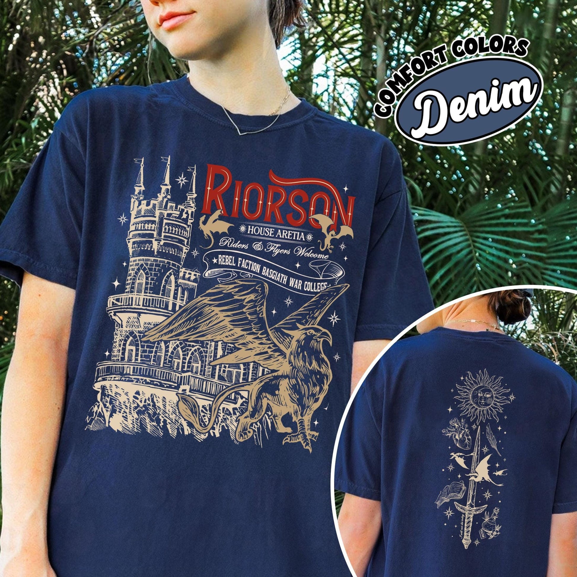 Comfort Colors Xaden Riorson House Comfort Colors Shirt, Iron Flame Shirt, Dragon Rider 2-Sided Shirt, Violet Sorrengail, Bookish Gifts CFVLR38