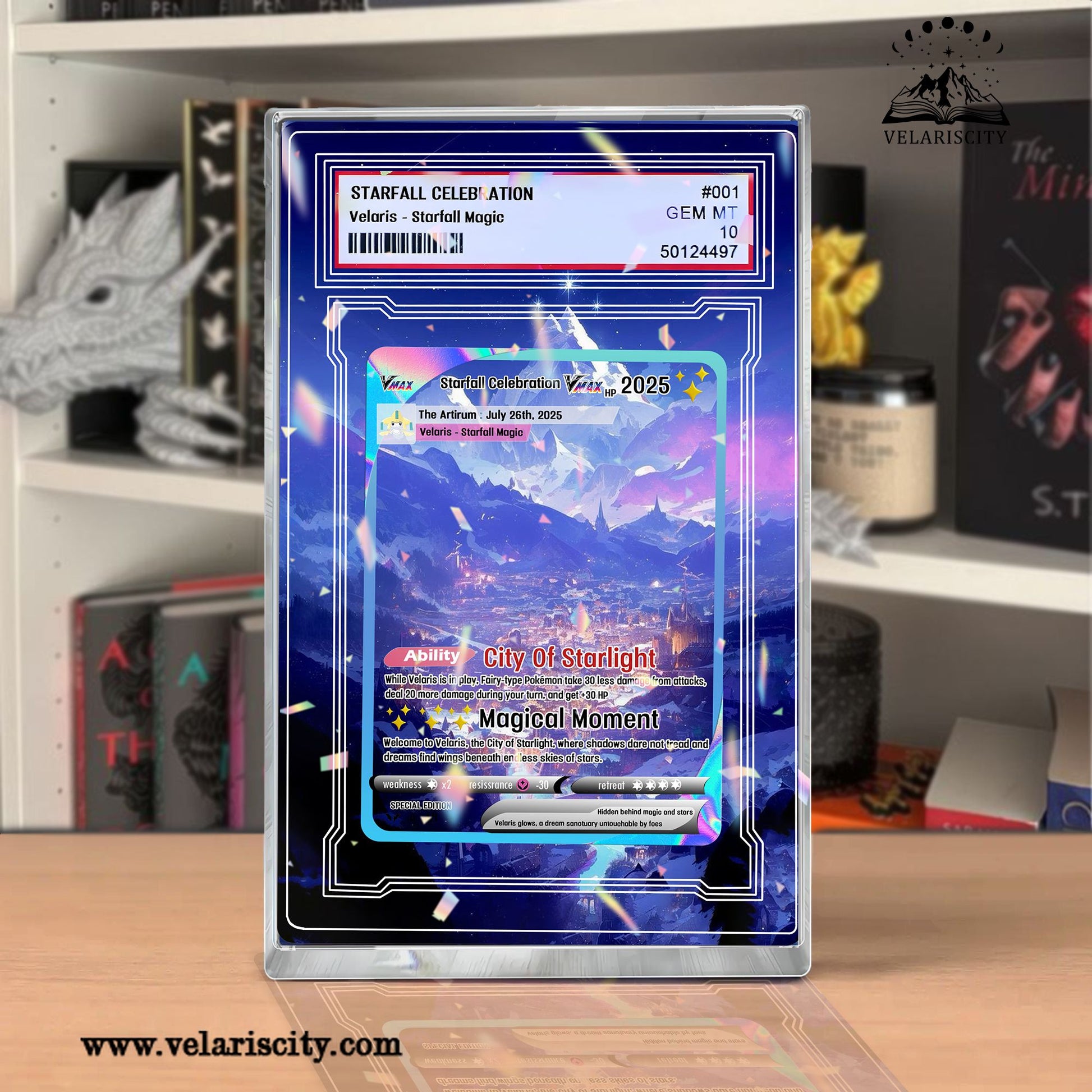 Velaris Starfall Acrylic Block, ACOTAR Acrylic Block, Fantasy Fanart Gift, Home Decor Collectible for Book Lovers & Night Court Fans ABVLR02