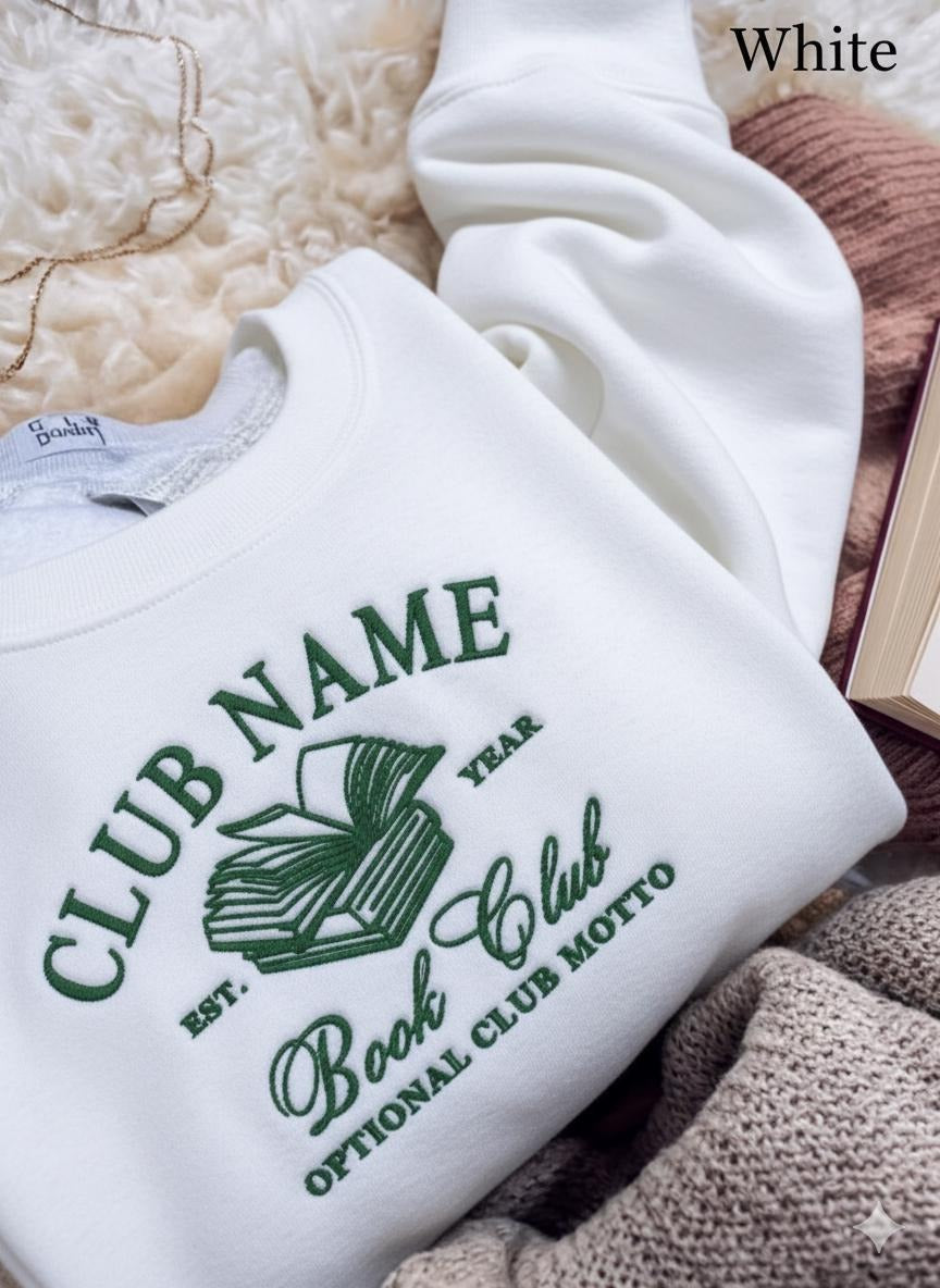 Embroidered Book Club Personalized Shirts, Personal Gift For Book Lovers, Gift Reading Club Group Shirts, Book Club Gift, Bookish Sweatshirt