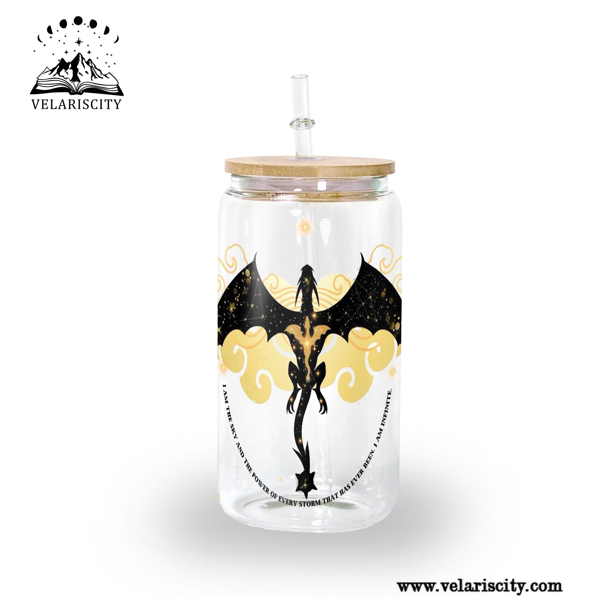 Fourth Wing Dragon Glass Can Cup with Straw, Xaden Riorson Storm Quote Tumbler, Empyrean Bookish Gift GLVLR37