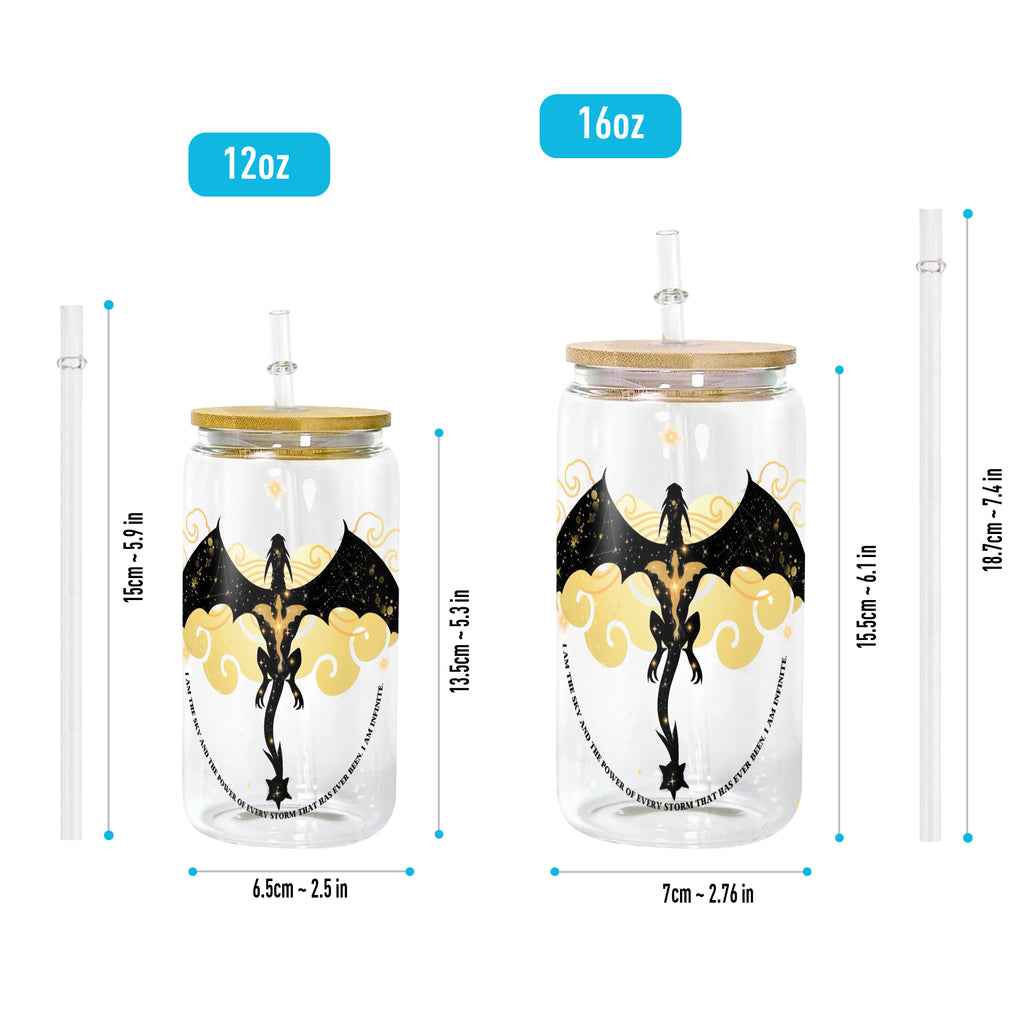 Fourth Wing Dragon Glass Can Cup with Straw, Xaden Riorson Storm Quote Tumbler, Empyrean Bookish Gift GLVLR37