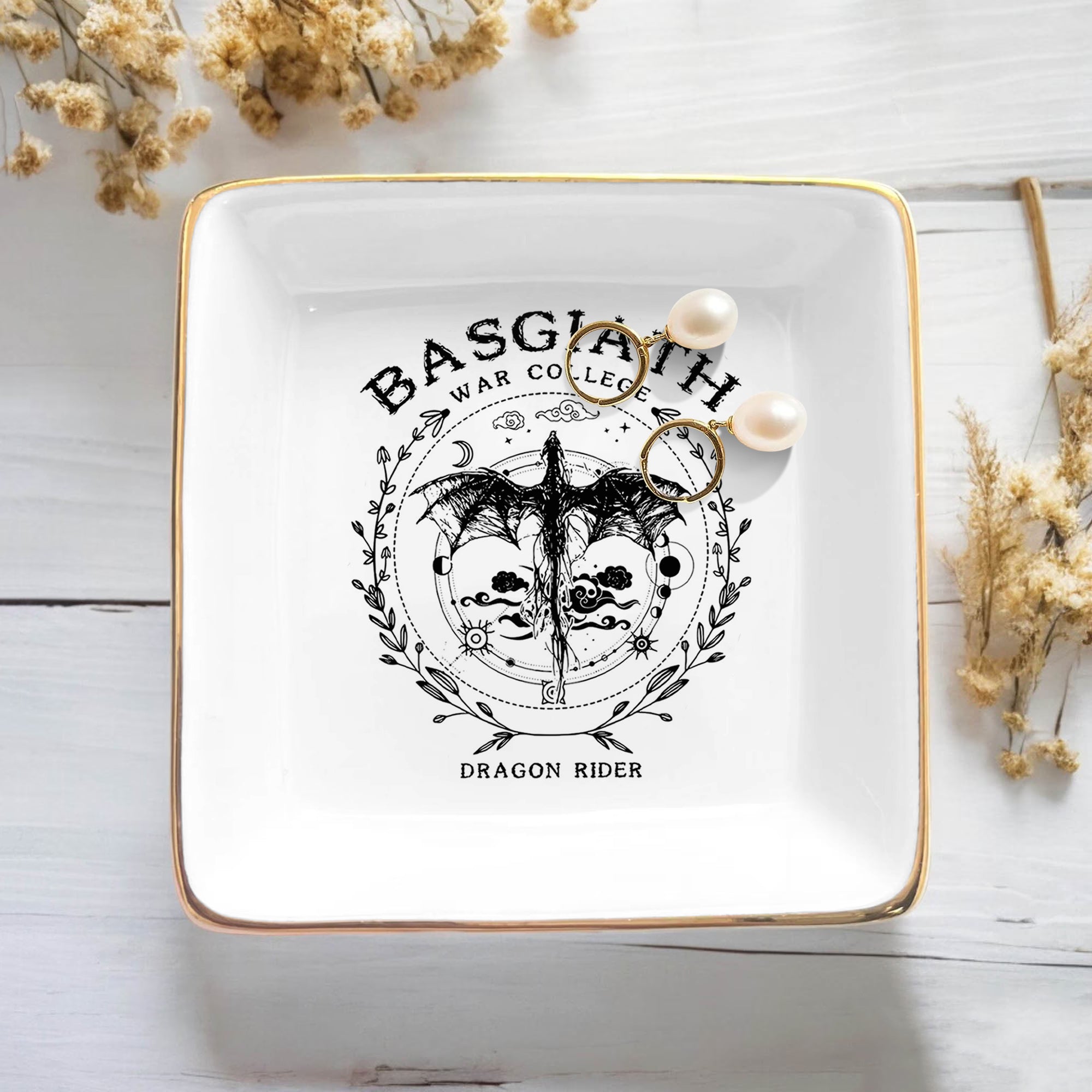 Basgiath War College Jewelry Dish, Dragon Rider Dish, Fourth Wing Trinket Dish, Empyrean Series Ring Dish, Fantasy Reader Decor JDVLR02