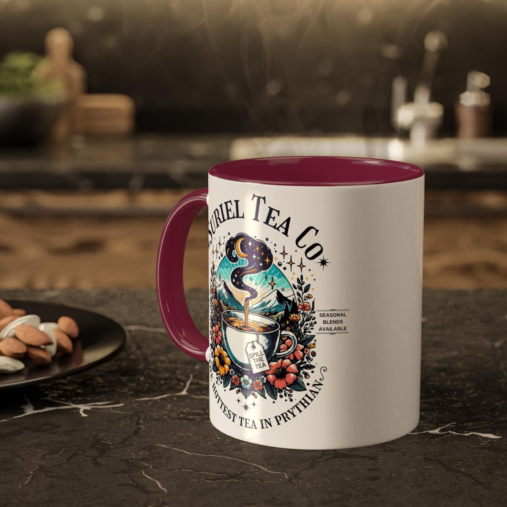 Suriel Tea Company Mug, ACOTAR Coffee Cup, Two Tone Colorful Mug, Book Lover Gift, Spill the Tea Mug, SJM Mug, Bookish Coffee Mug MGVLR20