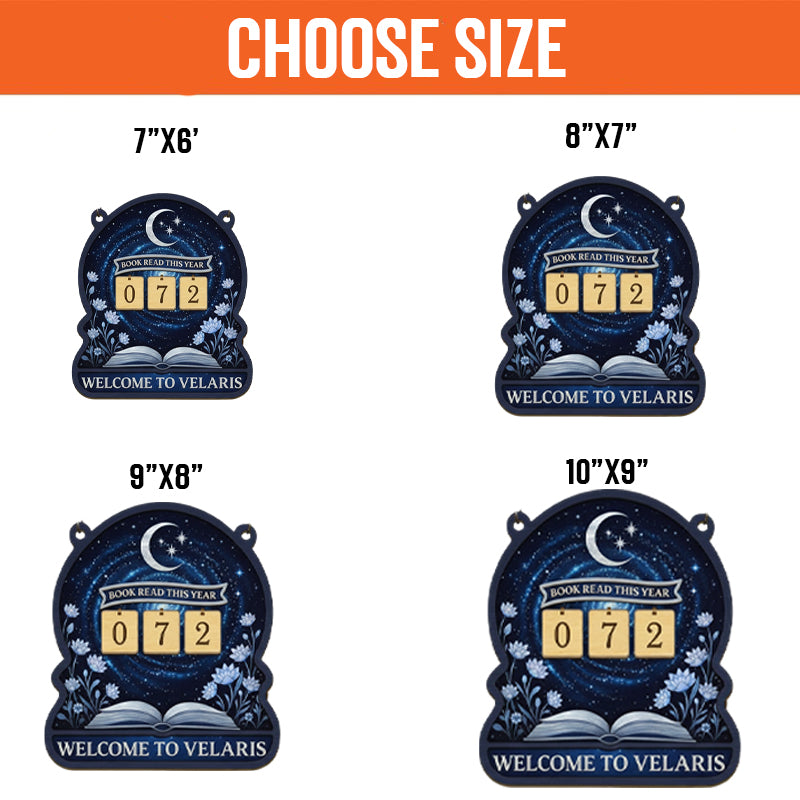 Velaris Book Tracker Sign, ACOTAR Inspired Reading Tracker, Night Court Fantasy Decor, Bookish Gift for Readers BTVLR21