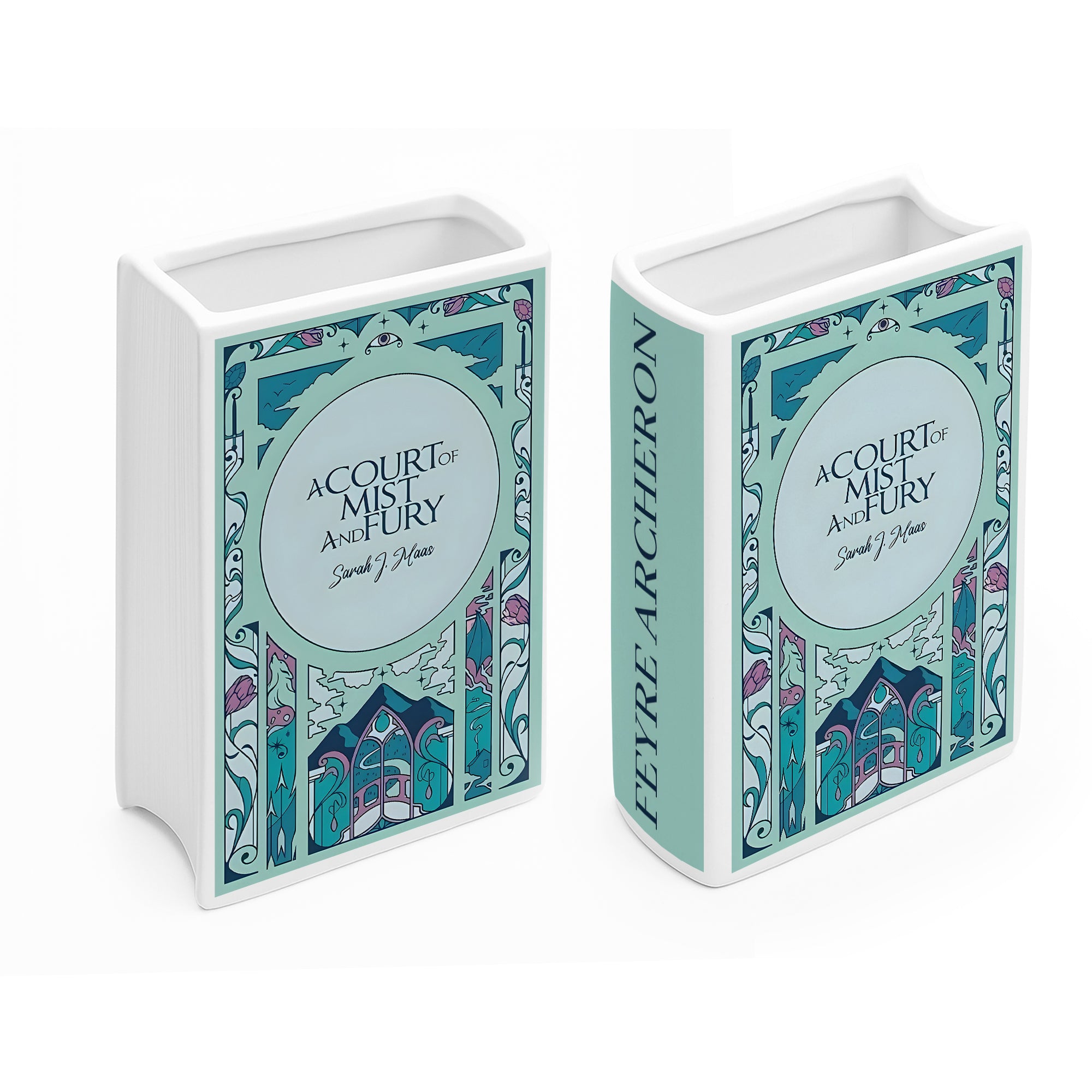A Court of Mist and Fury Book Vase, Ceramic Fantasy Decor, Night Court Inspired Gift for Sarah J. Maas Fans CVVRL19
