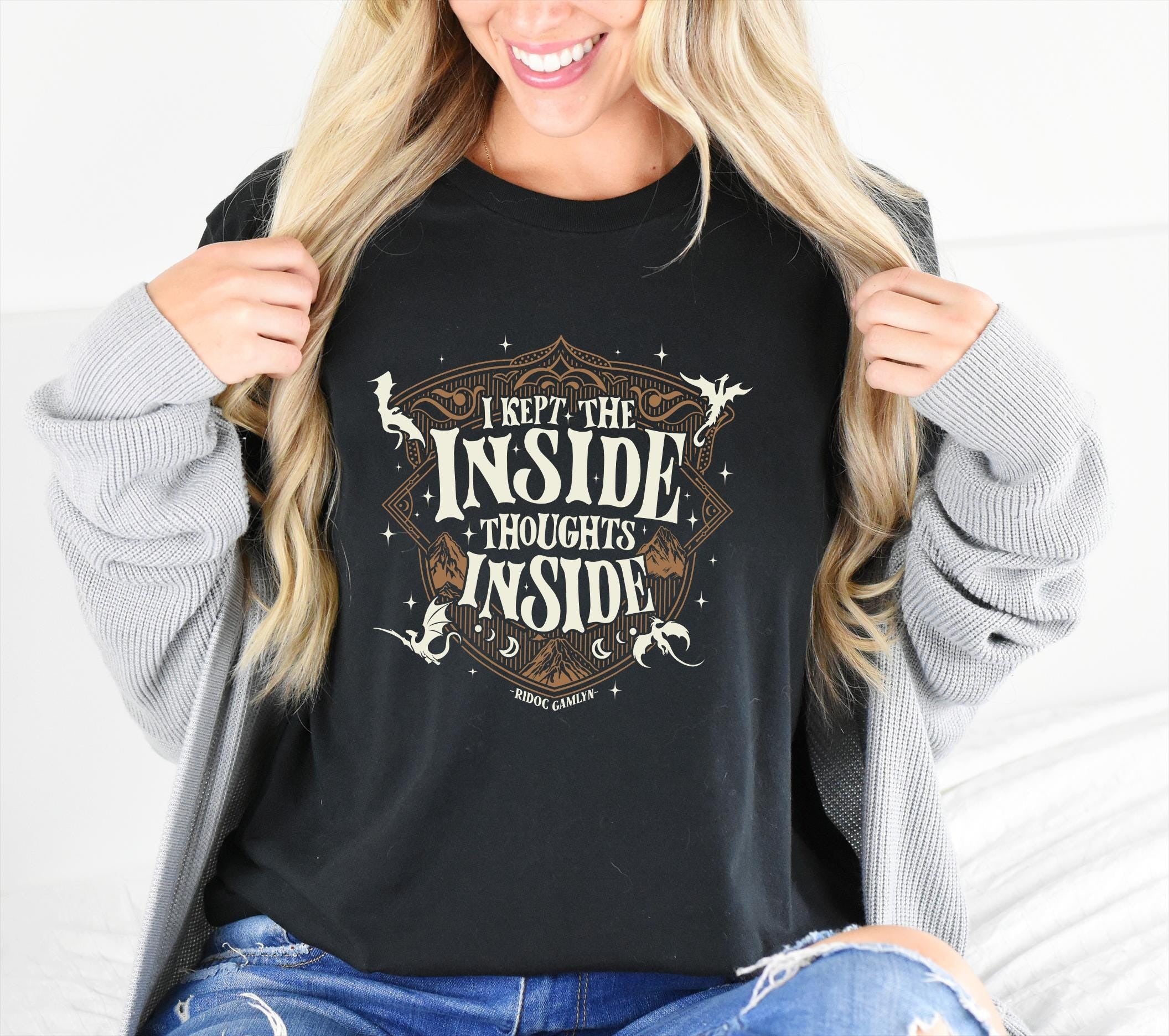 Comfort Colors Ridoc Quest Squad T-Shirt, I Kept The Inside Thoughts Inside Shirt, Onyx Storm Fourth Wing Shirt For Fans, Bookish Gift, Gift for Her CFVLR28