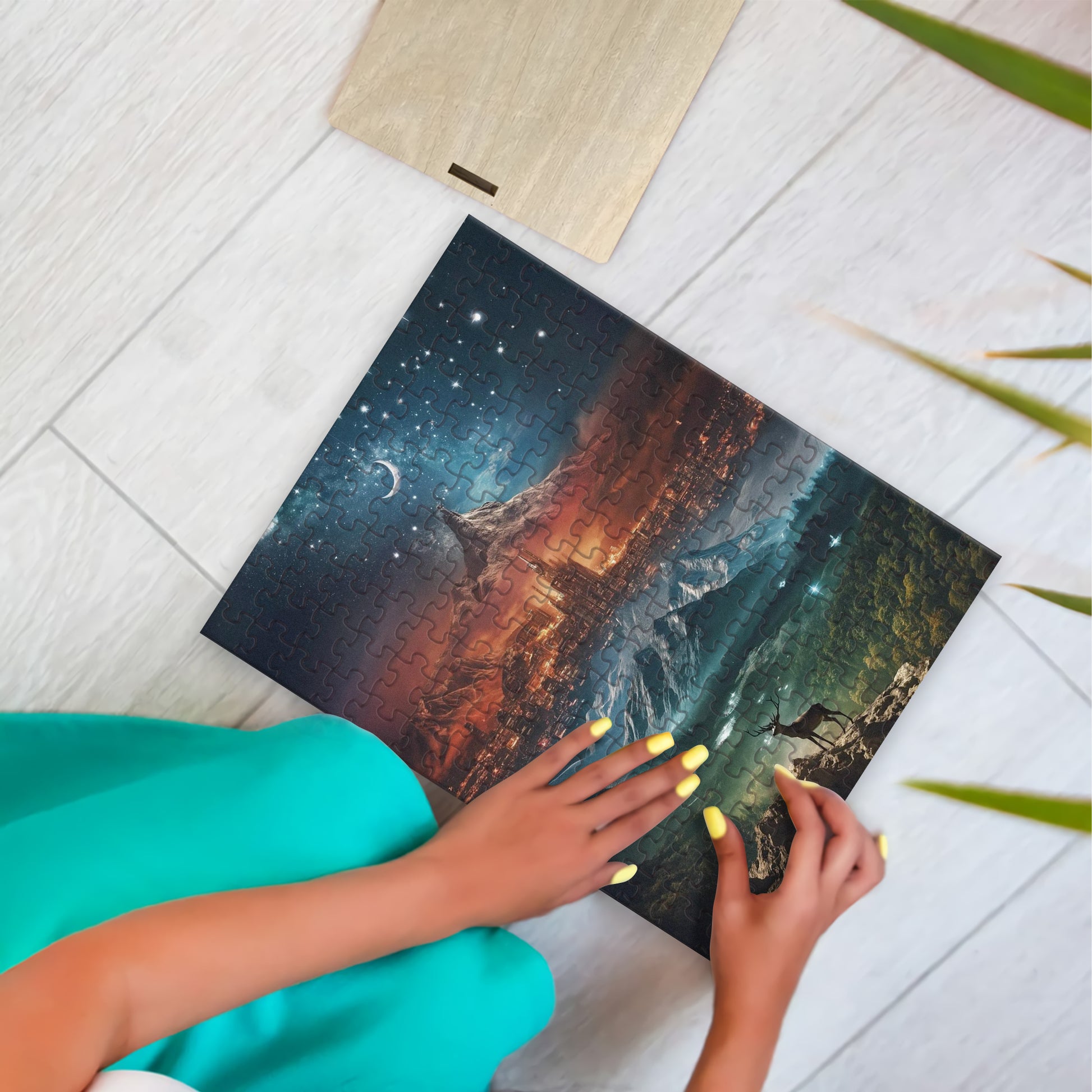 Sarah J Maas Puzzle Worlds Crossover, Crescent City, ACOTAR Velaris & Throne of Glass Terrasen, Fantasy Wooden Jigsaw PVLR19