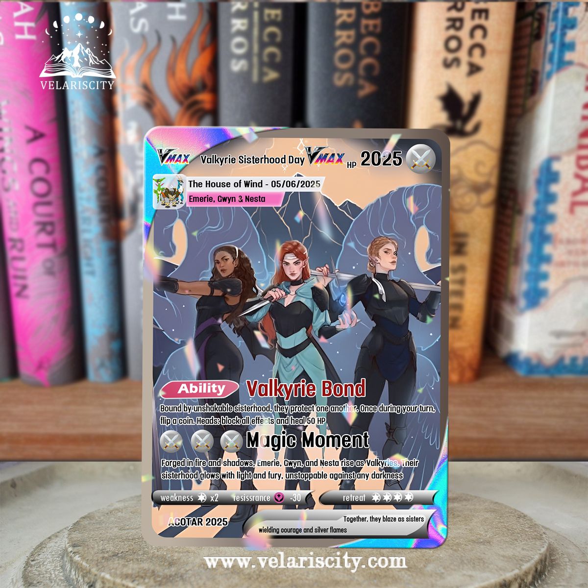 Valkyrie Sisterhood Custom Card, Emerie Gwyn Nesta ACOTAR Fan Art, Collectible Gift, Unique Gift for Fans CVLR020
