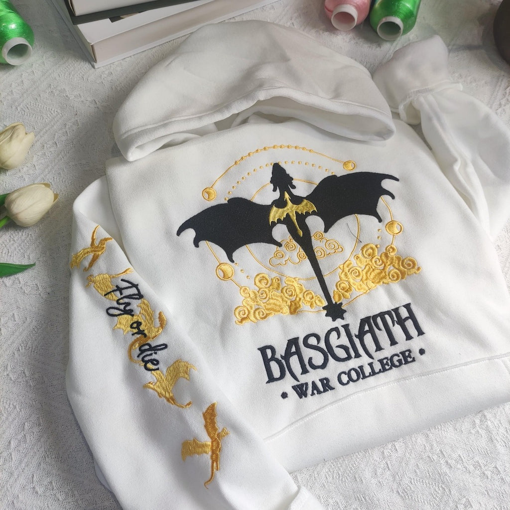 Embroidered Basgiath War College Sweatshirt, The Empyrean Sweatshirt, Dragon Rider Sweatshirt. VEMB17