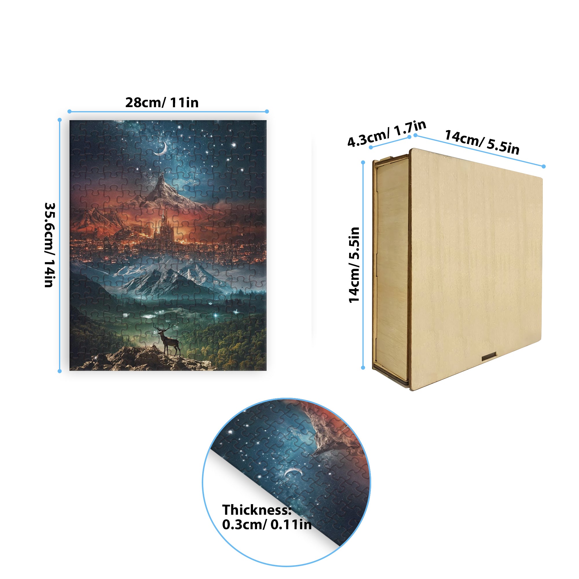 Sarah J Maas Puzzle Worlds Crossover, Crescent City, ACOTAR Velaris & Throne of Glass Terrasen, Fantasy Wooden Jigsaw PVLR19