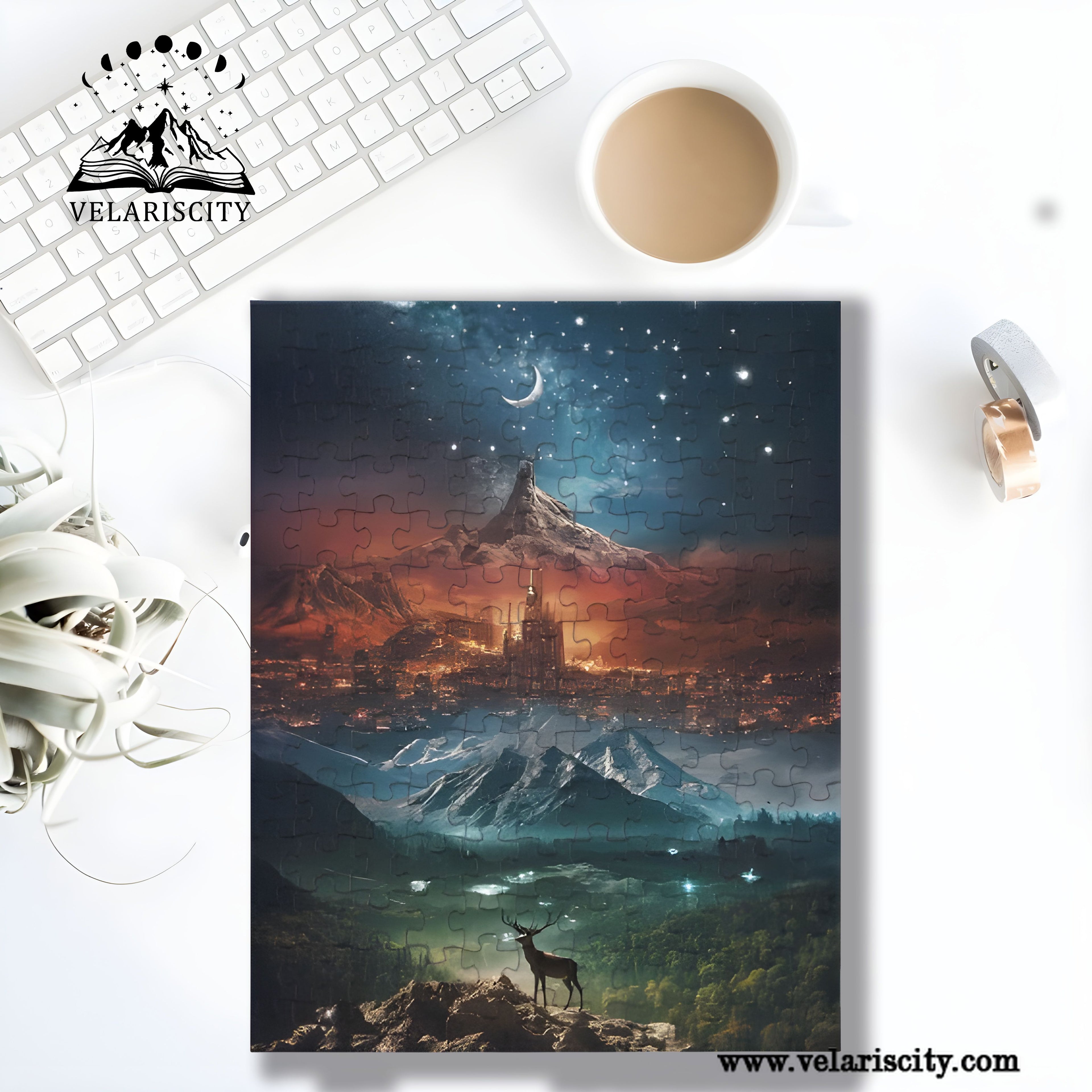 Sarah J Maas Puzzle Worlds Crossover, Crescent City, ACOTAR Velaris & Throne of Glass Terrasen, Fantasy Wooden Jigsaw PVLR19