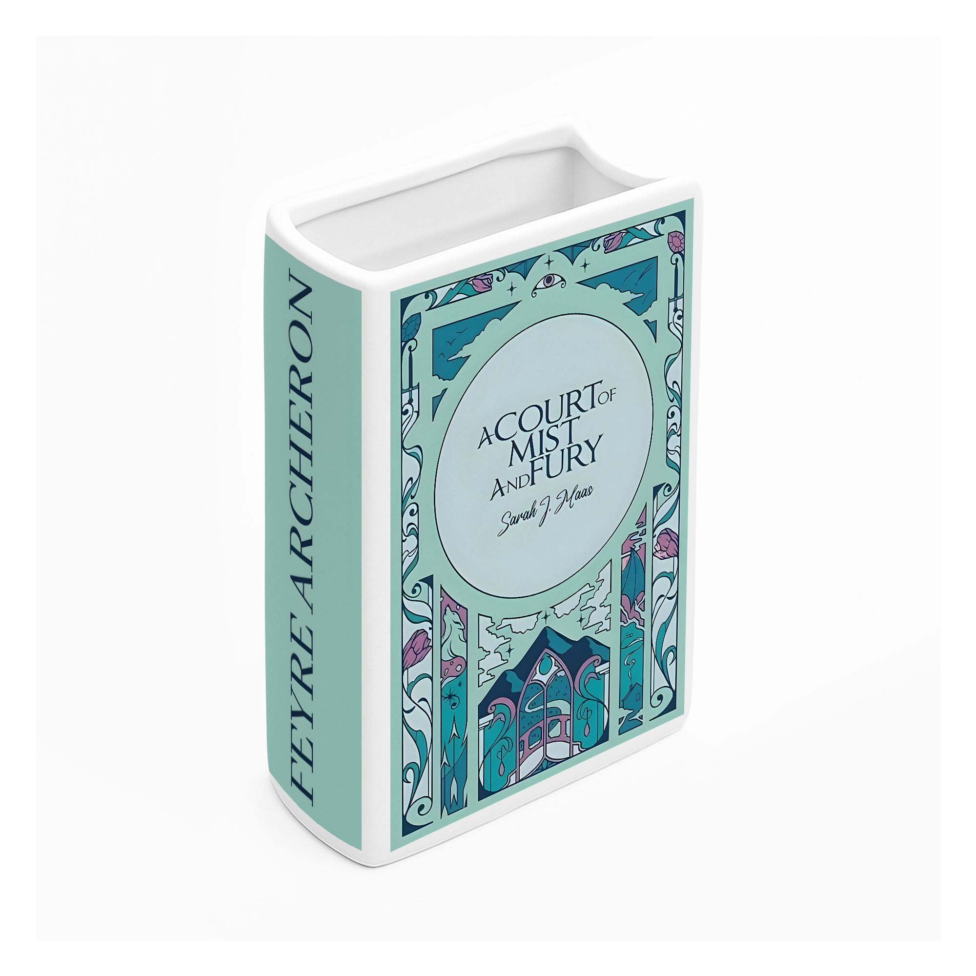 A Court of Mist and Fury Book Vase, Ceramic Fantasy Decor, Night Court Inspired Gift for Sarah J. Maas Fans CVVRL19