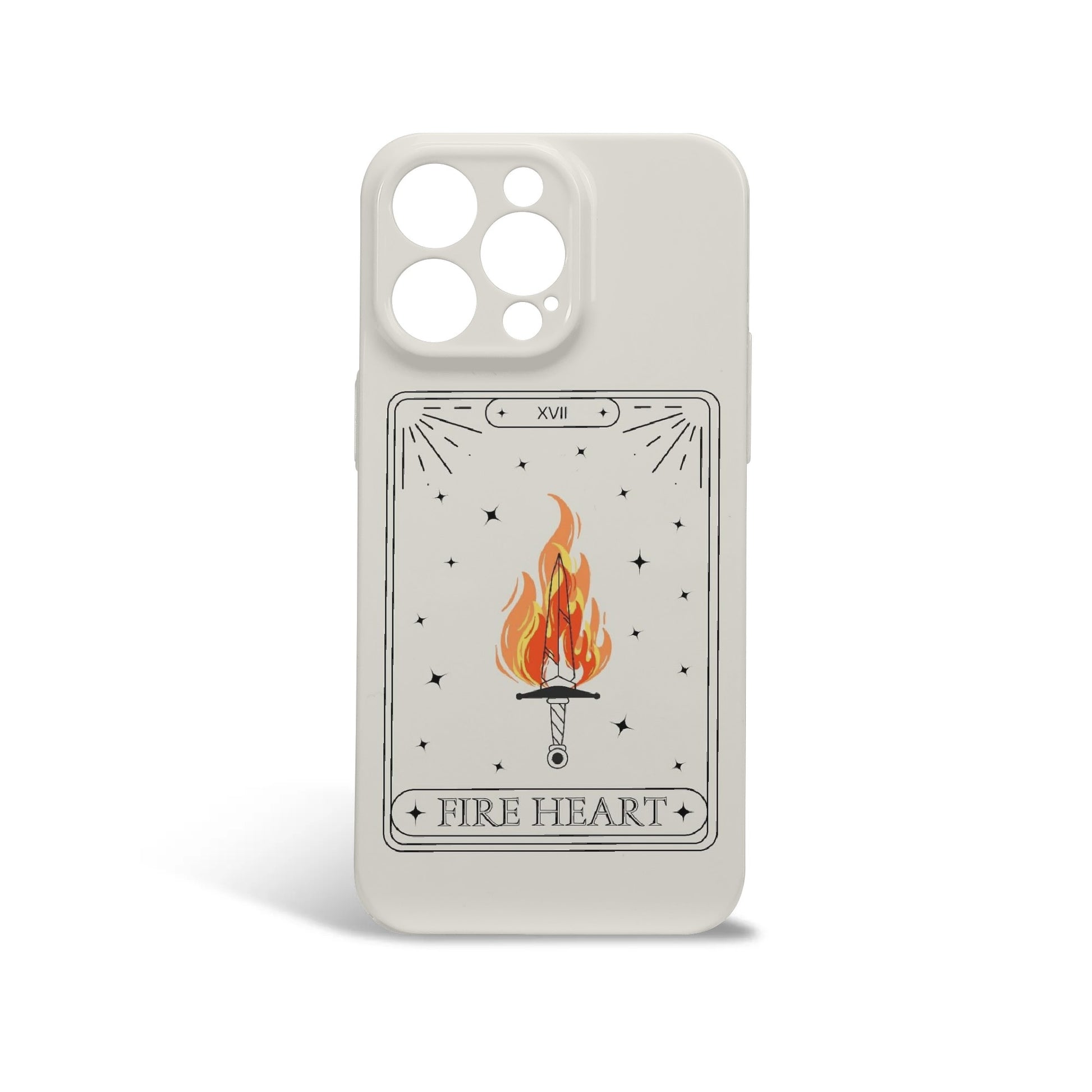 Fire Heart Tarot Card Phone Case - Throne Of Glass Inspired Magical Sword Design, Fantasy Novel iPhone Cover, Fantasy Art Accessories PCVLR19