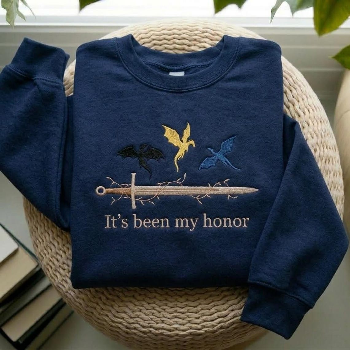 It’s Been My Honor Sweatshirt, Fantasy Dragon Rider Crewneck, Bookish Gift for Romantasy Readers and Book Lovers VEMB84
