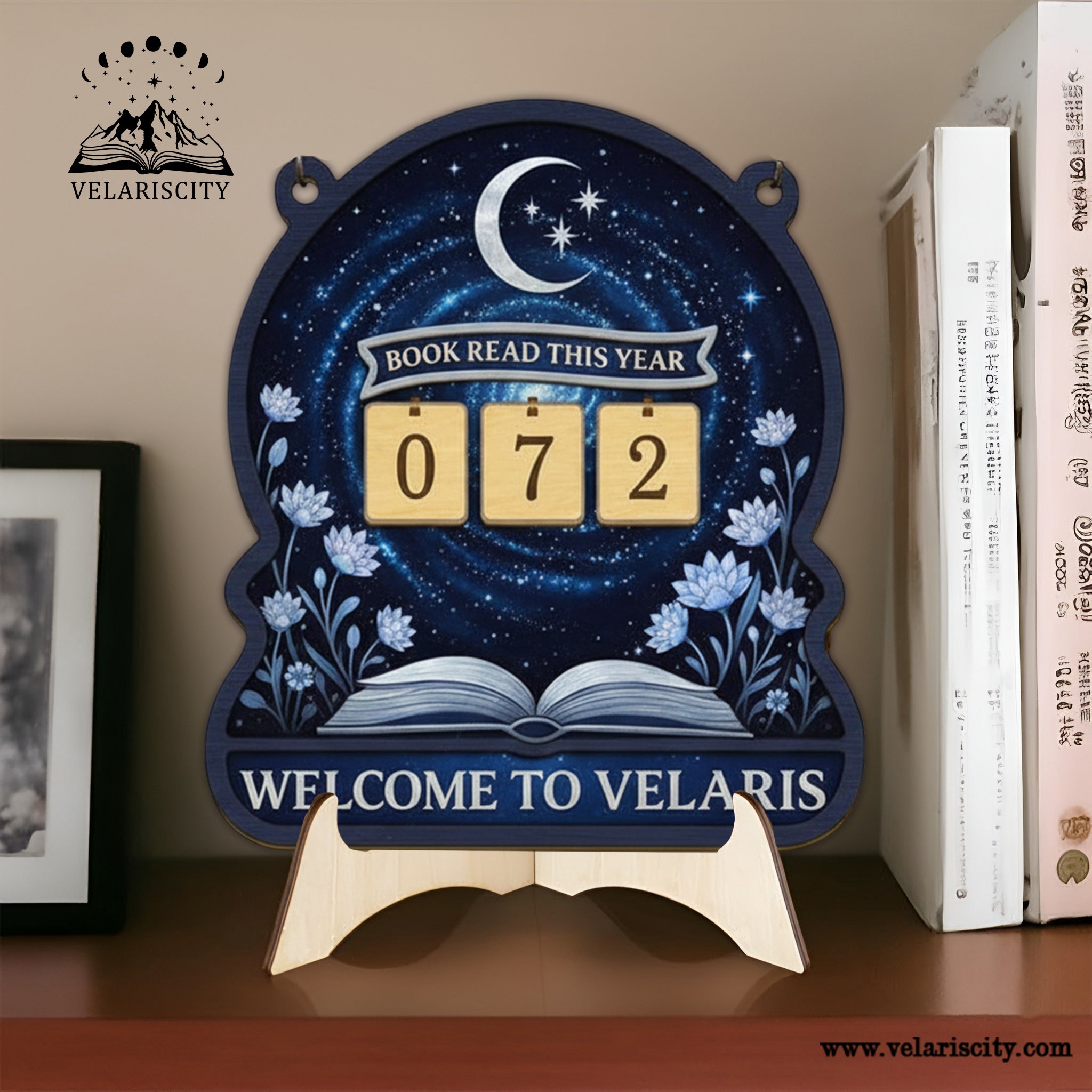 Velaris Book Tracker Sign, ACOTAR Inspired Reading Tracker, Night Court Fantasy Decor, Bookish Gift for Readers BTVLR21