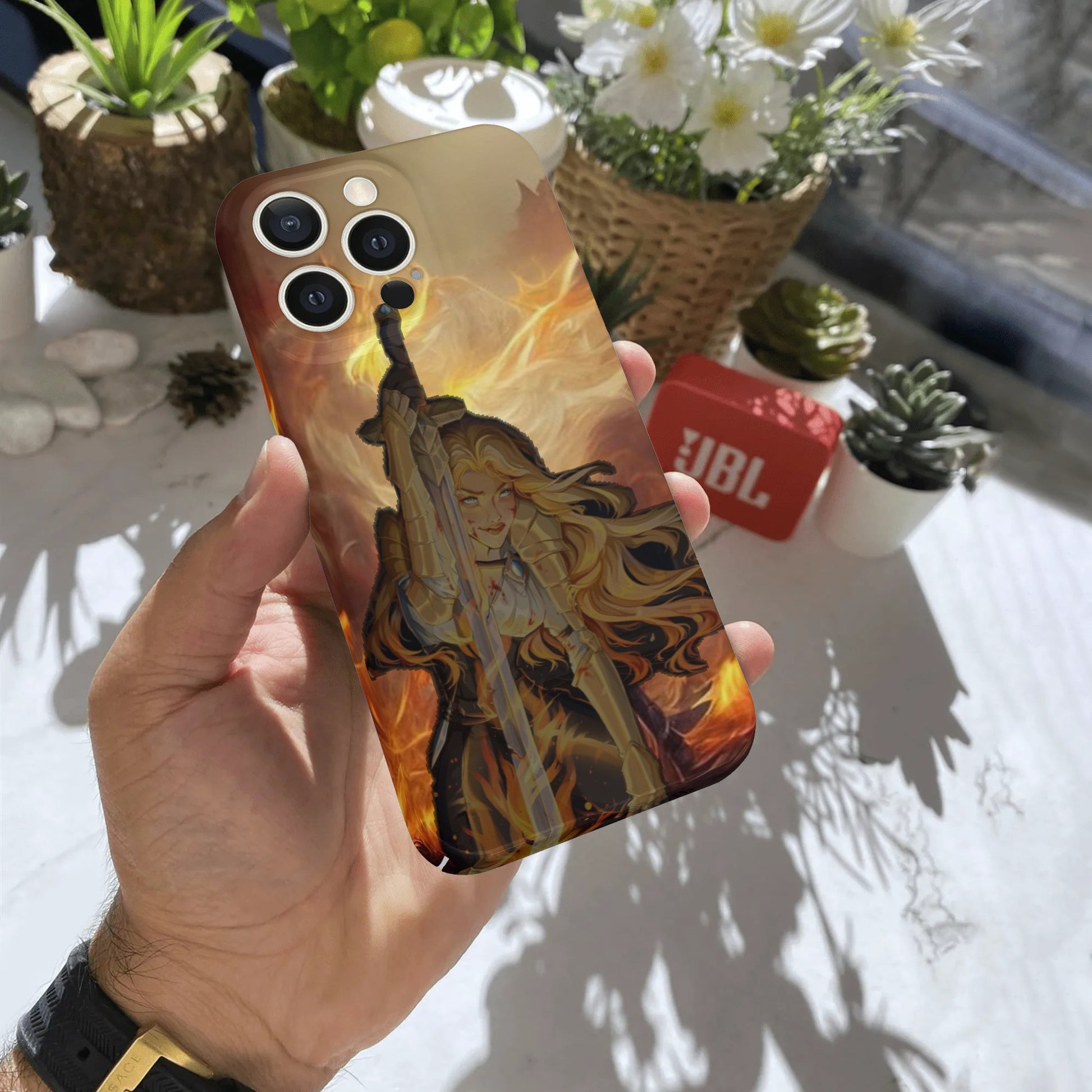 Aelin iPhone Case, Throne of Glass Inspired, Fire Sword Battle Design, Fantasy Art Phone Cover, Powerful Heroine, PCVLR93