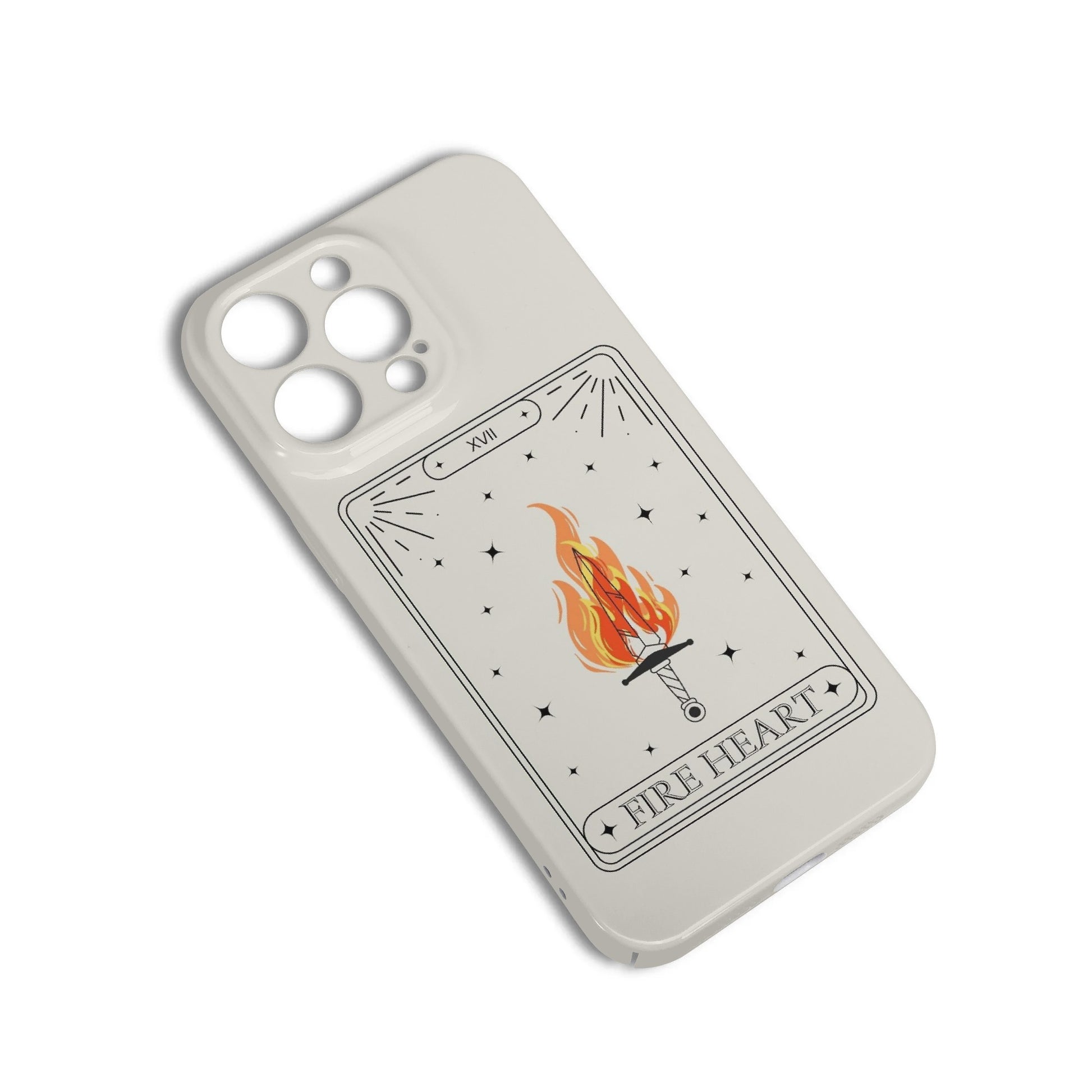 Fire Heart Tarot Card Phone Case - Throne Of Glass Inspired Magical Sword Design, Fantasy Novel iPhone Cover, Fantasy Art Accessories PCVLR19