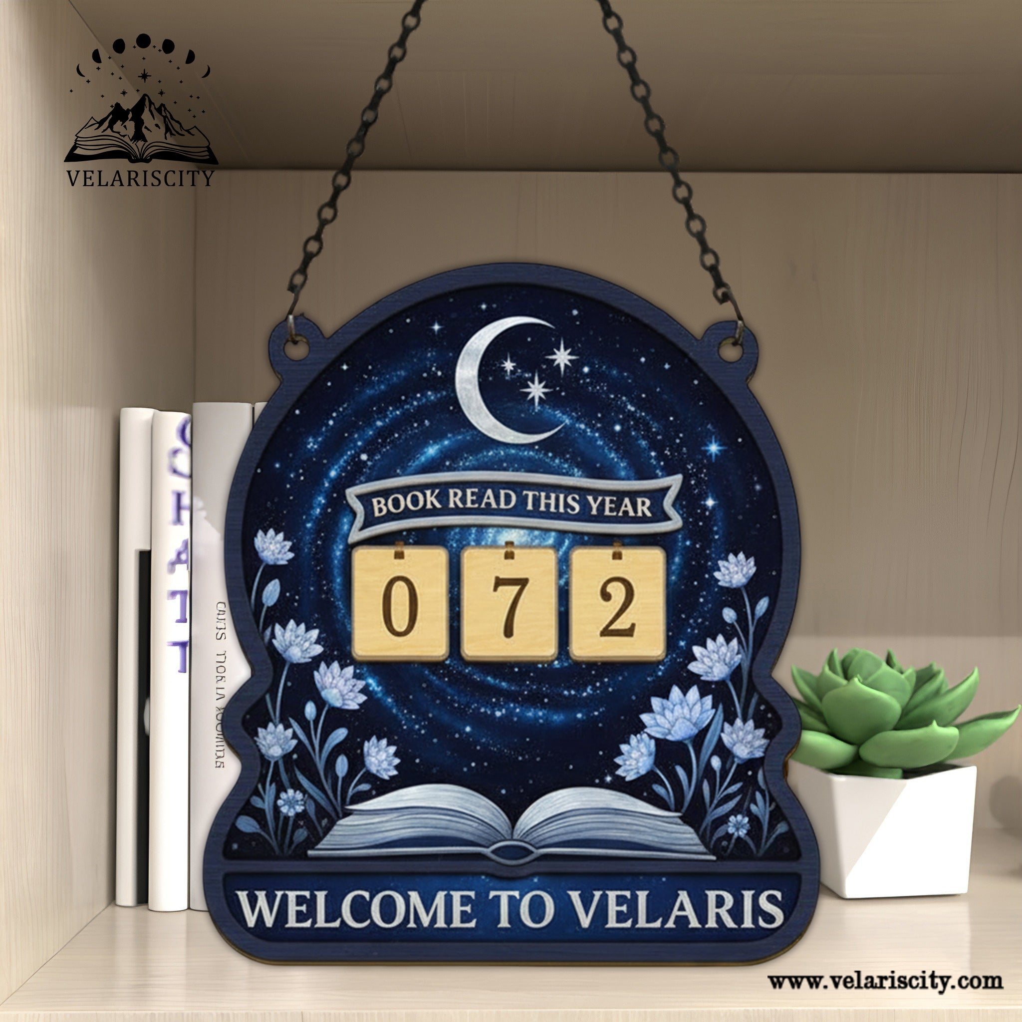 Velaris Book Tracker Sign, ACOTAR Inspired Reading Tracker, Night Court Fantasy Decor, Bookish Gift for Readers BTVLR21