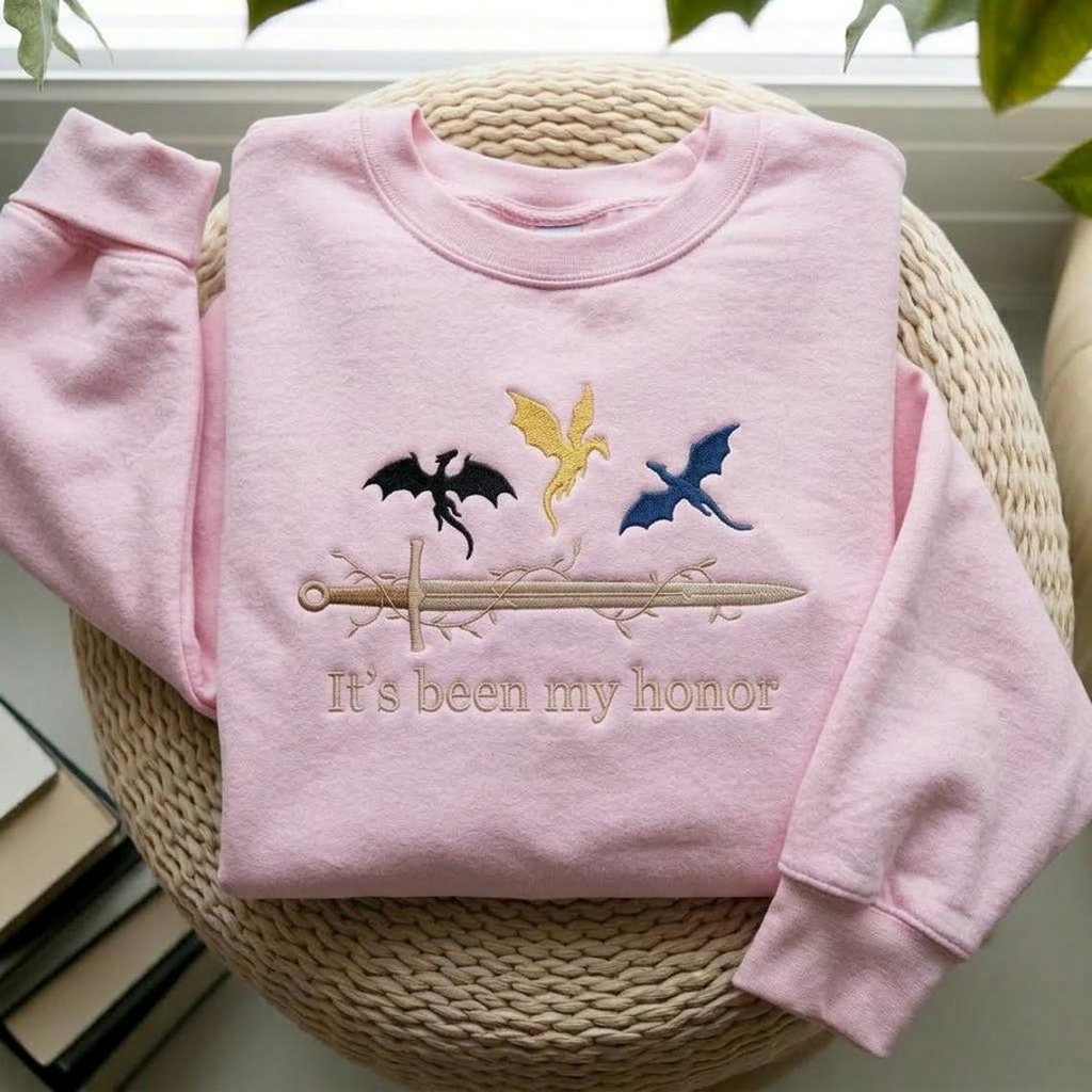 It’s Been My Honor Sweatshirt, Fantasy Dragon Rider Crewneck, Bookish Gift for Romantasy Readers and Book Lovers VEMB84