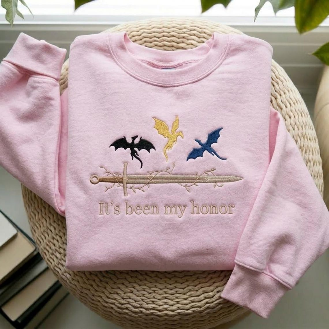 It’s Been My Honor Sweatshirt, Fantasy Dragon Rider Crewneck, Bookish Gift for Romantasy Readers and Book Lovers VEMB84