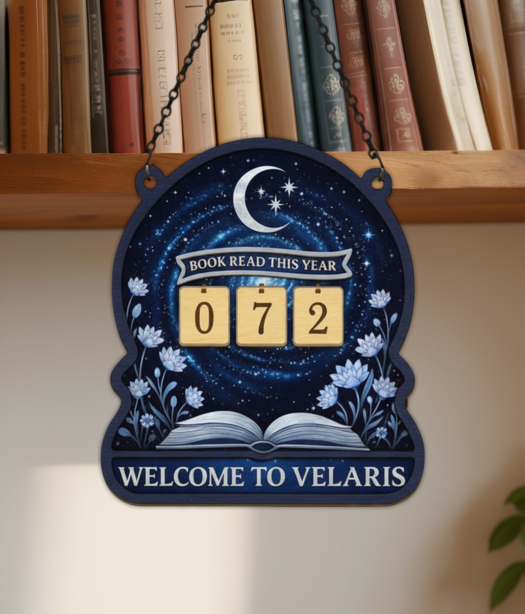 Velaris Book Tracker Sign, ACOTAR Inspired Reading Tracker, Night Court Fantasy Decor, Bookish Gift for Readers BTVLR21