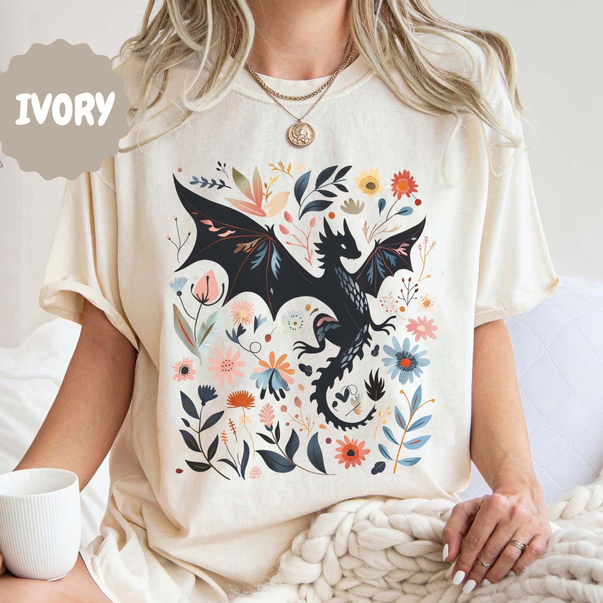 Abraxos Flower Comfort Colors Shirt, Fantasy Dragon Bookish Shirt, Boho Wildflowers Cottagecore Shirt, Fantasy Book Lover Shirt, Book Gift CFVLR85