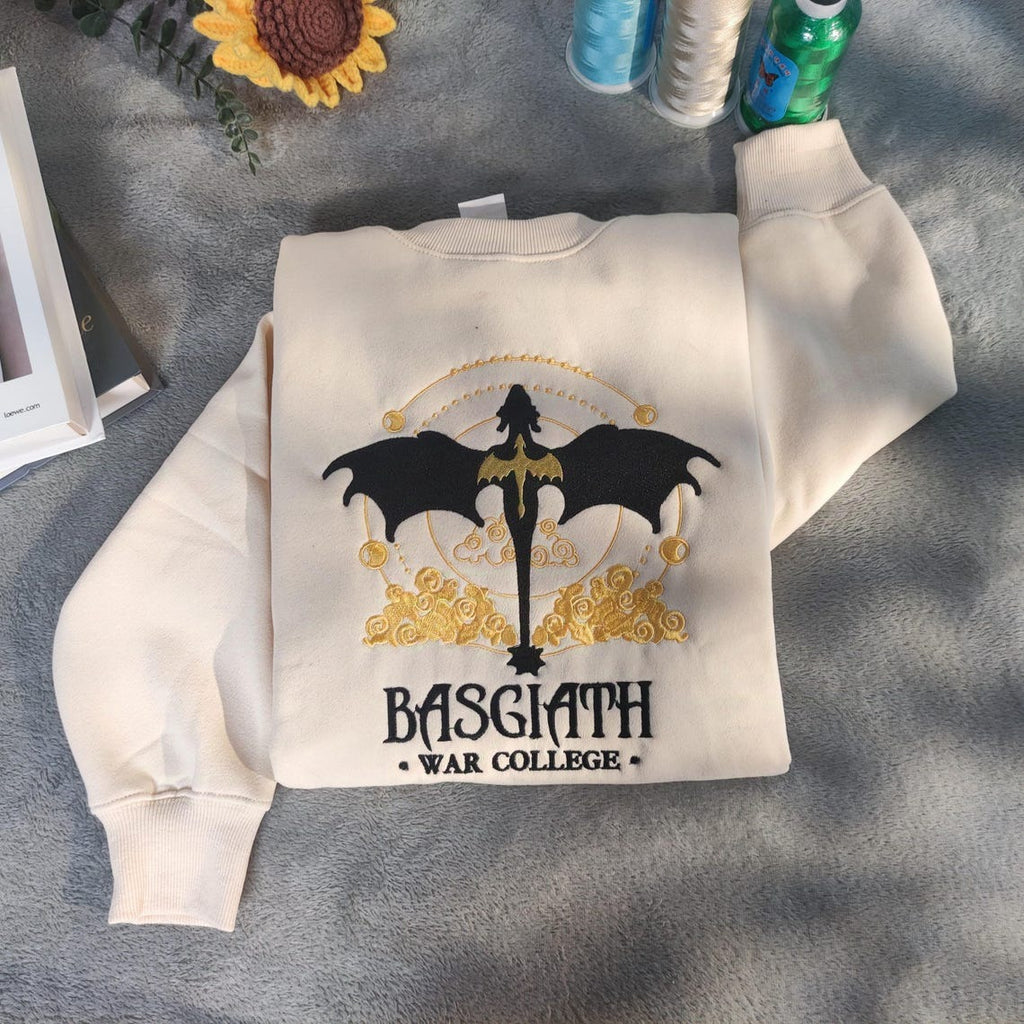 Embroidered Basgiath War College Sweatshirt, The Empyrean Sweatshirt, Dragon Rider Sweatshirt. VEMB17