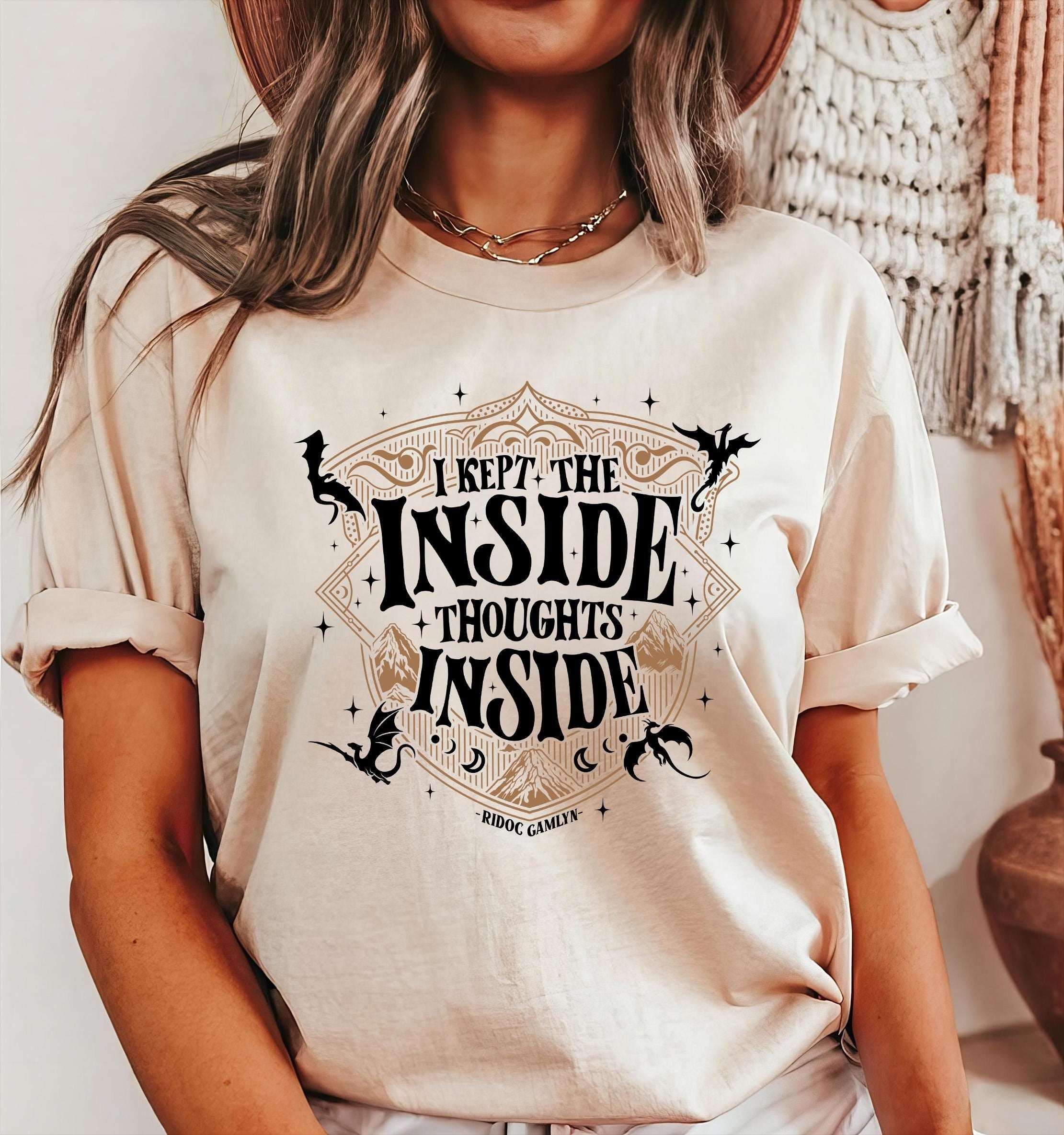 Comfort Colors Ridoc Quest Squad T-Shirt, I Kept The Inside Thoughts Inside Shirt, Onyx Storm Fourth Wing Shirt For Fans, Bookish Gift, Gift for Her CFVLR28