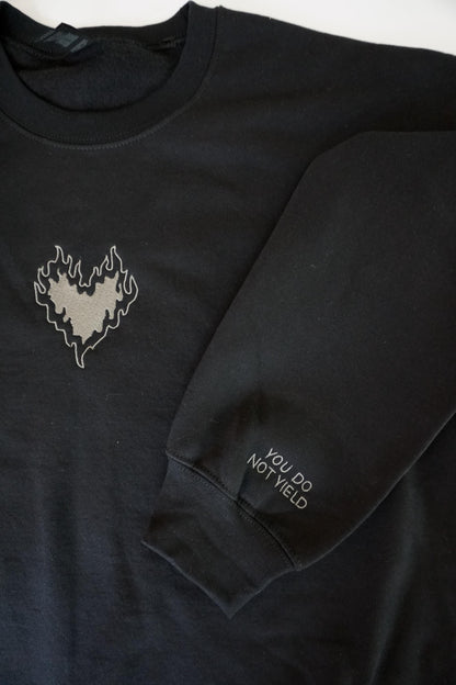 Fireheart SJM Throne of Glass Embroidered Crewneck Sweatshirt VEMB43