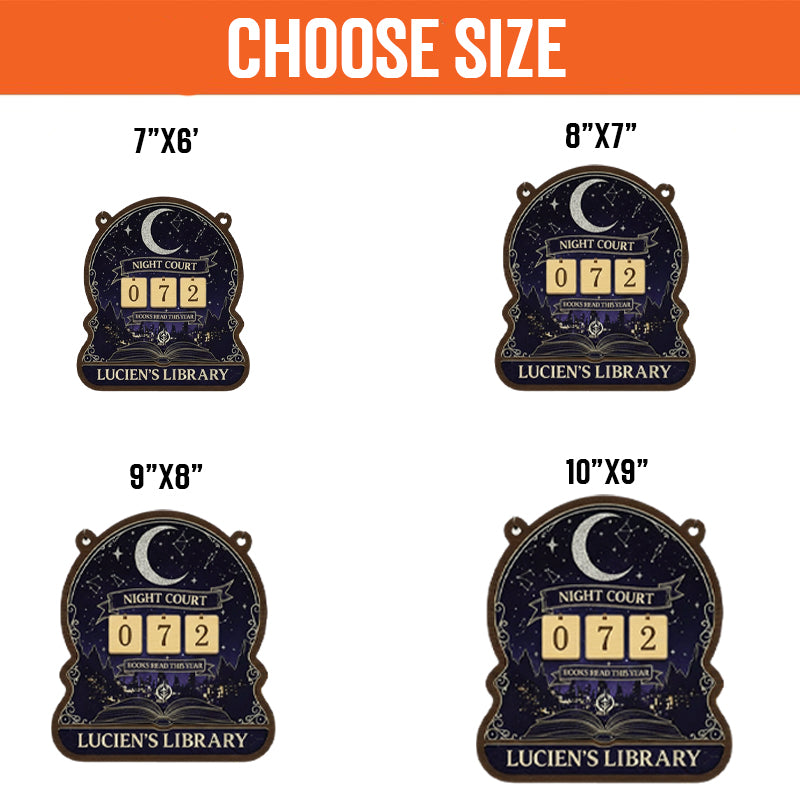 Night Court Book Tracker Sign, ACOTAR Inspired Reading Tracker, Velaris Bookish Decor, Fantasy Gift for Readers BTVLR39