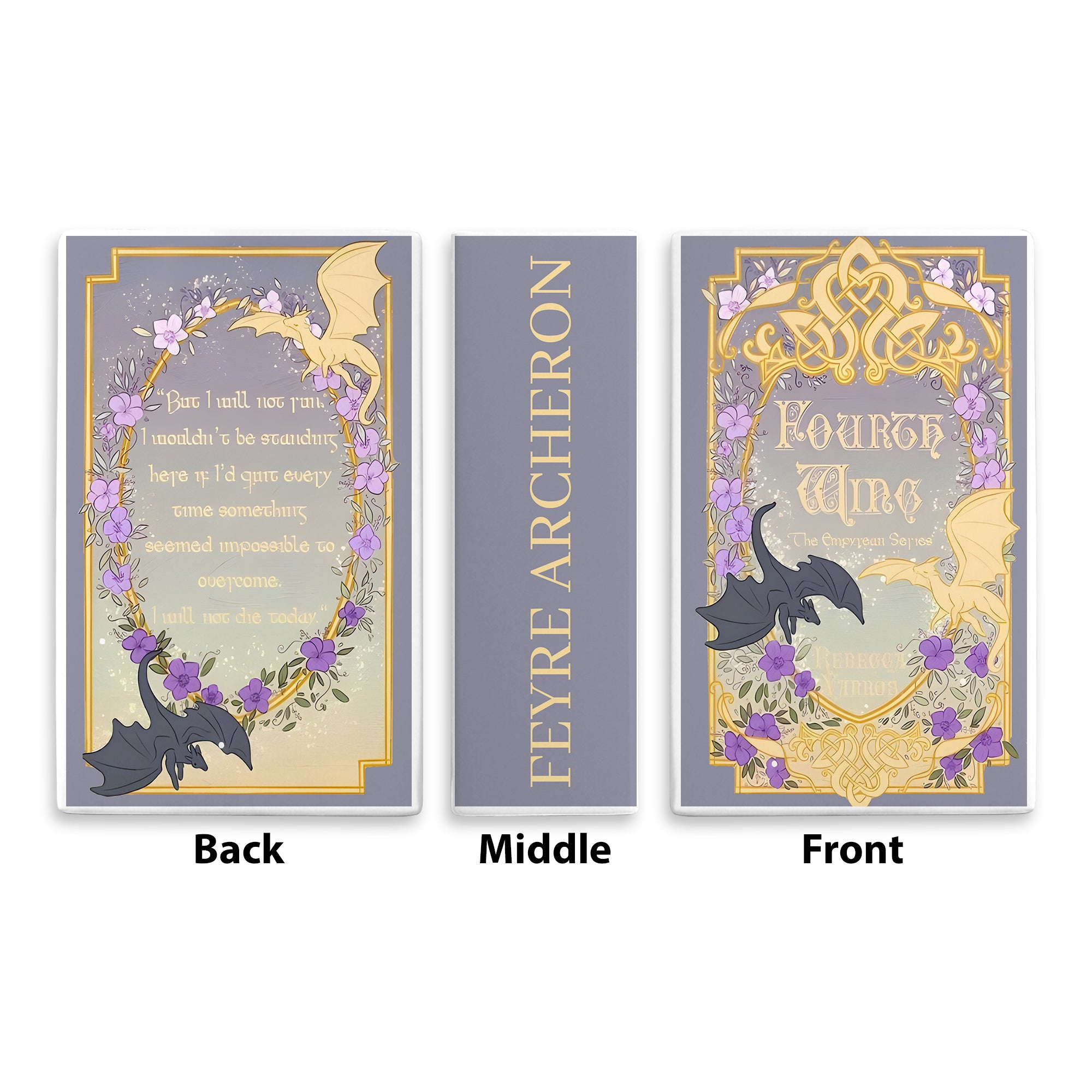 Fourth Wing Book Vase, Violet Sorrengail Quote Ceramic Decor, Fantasy Dragon Gift for Rebecca Yarros Fans CVVRL20