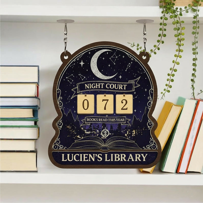 Night Court Book Tracker Sign, ACOTAR Inspired Reading Tracker, Velaris Bookish Decor, Fantasy Gift for Readers BTVLR39