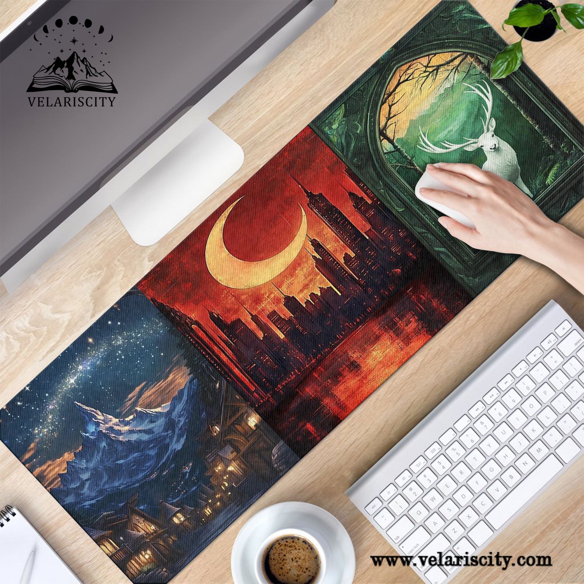 ACOTAR Desk Mat, Velaris Night Court, Crescent City, Great Stag Mouse Pad, SJM Inspired Desk Pad DMVLR26