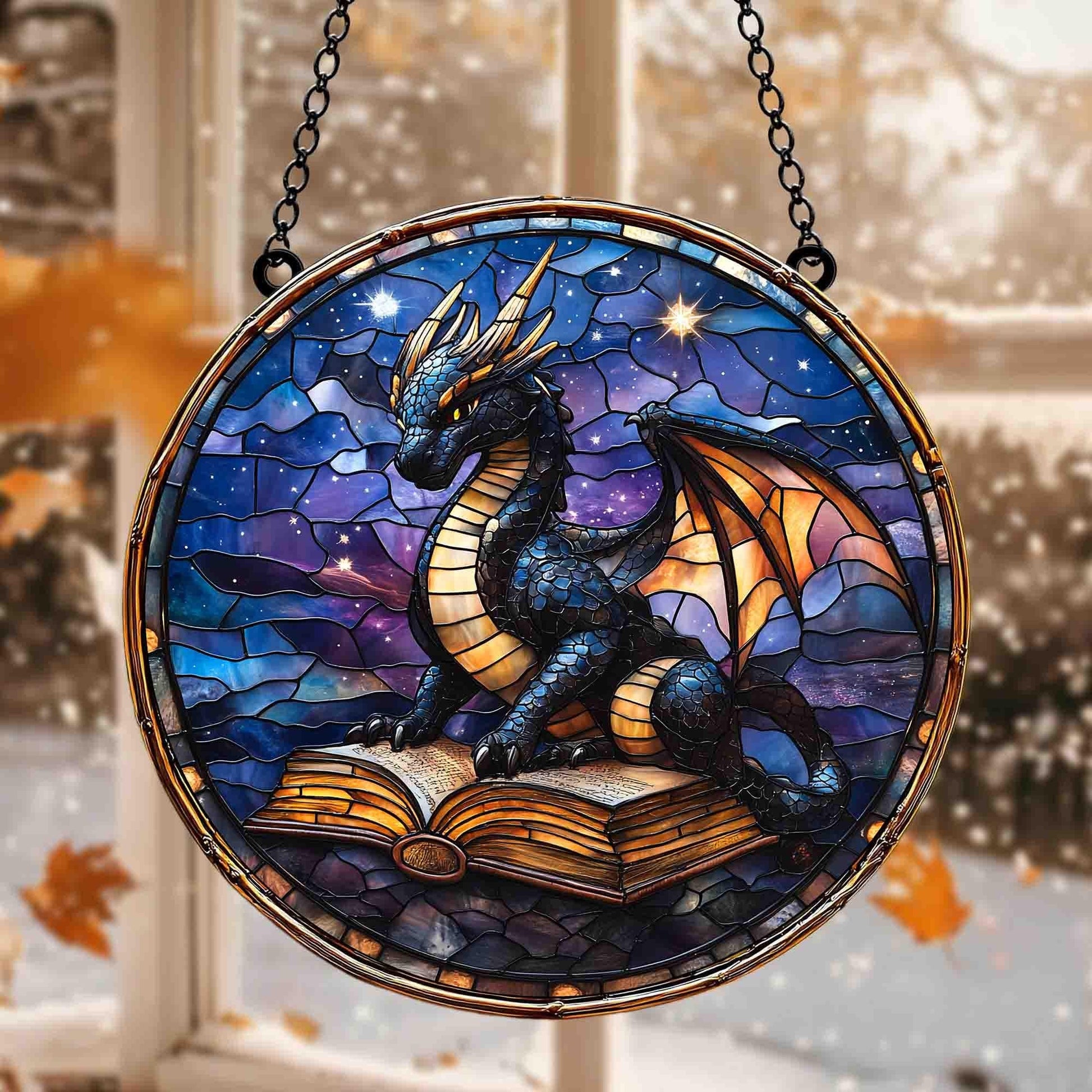 Fourth Wing Dragon Acrylic Suncatcher, Fourth Wing Window Hanging For Readers, Book Lover Gift, Fantasy Book Reader Gift, Bookish Gift SGVLR20