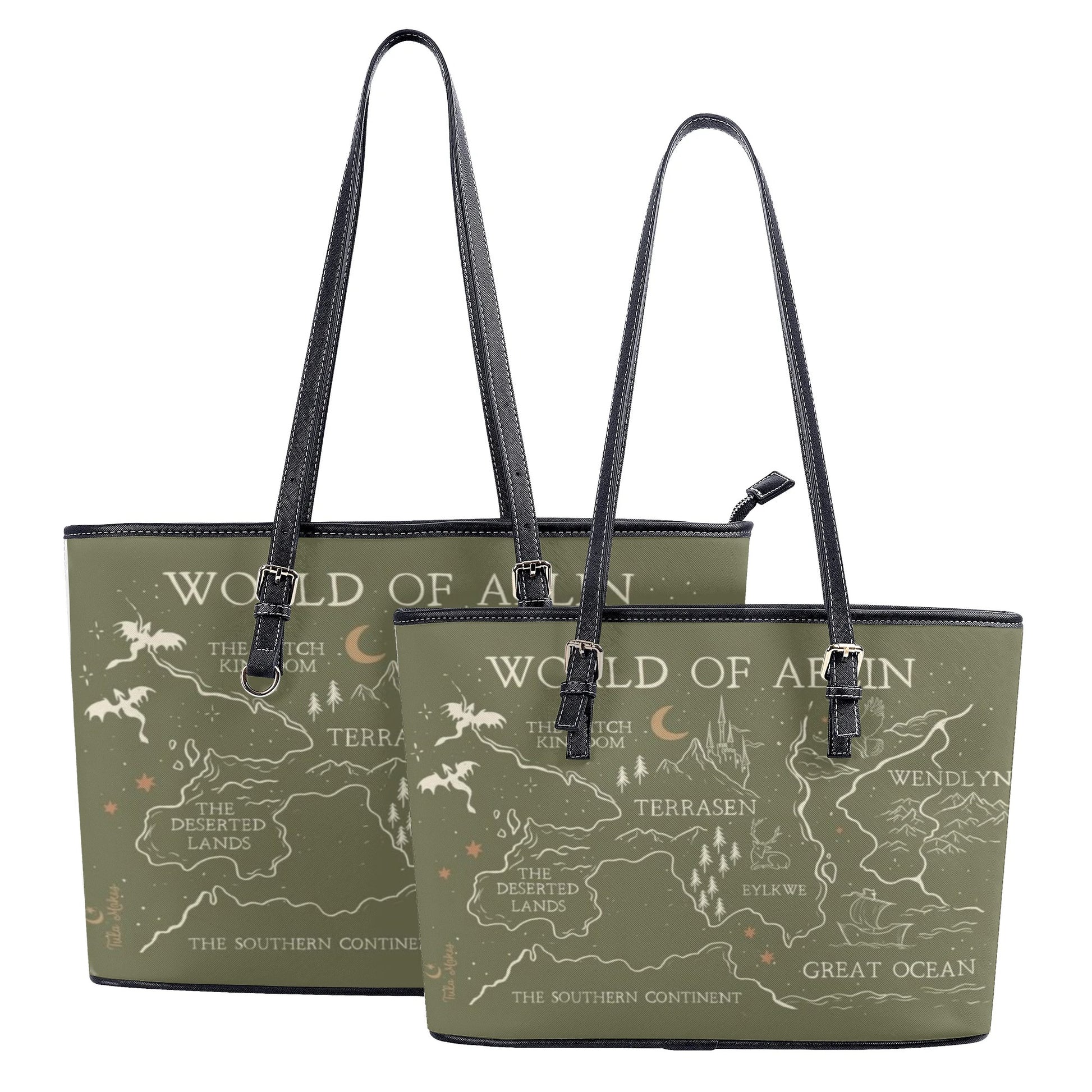 World Of Aelin Leather Bag, Throne Of Glass Inspired Bag, Personalized Leather Bag, Fantasy Leather Handbag, Perfect Gift for Women. HBVLR22