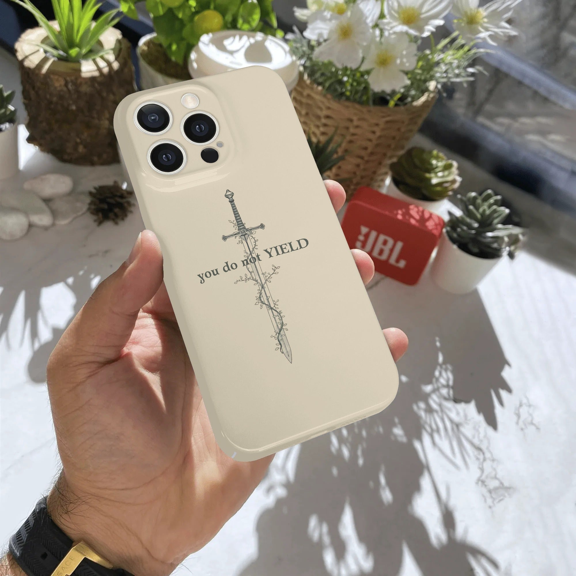 Aelin 'You Do Not Yield' iPhone Case, Throne of Glass Quote, Sword and Vines Design, Fantasy Book Lover Phone Cover, PCVLR94