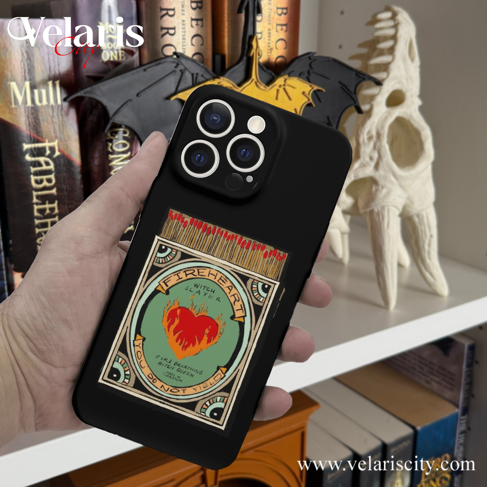 Fireheart Matchbox Inspired Phone Case - Throne Of Glass Inspired Magical Sword Design, Fantasy Novel iPhone Cover, Witch Slayer Terrasen Design iPhone Case PCVLR20
