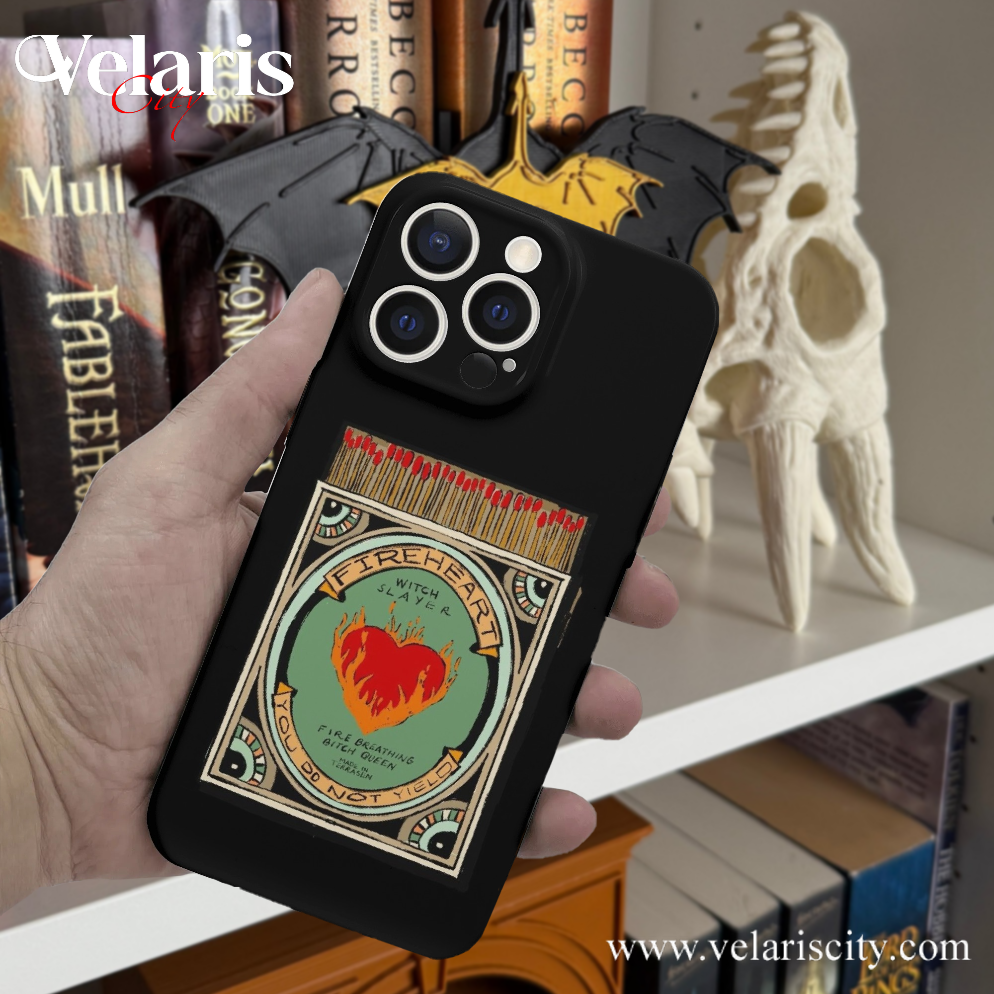 Fireheart Matchbox Inspired Phone Case - Throne Of Glass Inspired Magical Sword Design, Fantasy Novel iPhone Cover, Witch Slayer Terrasen Design iPhone Case PCVLR20