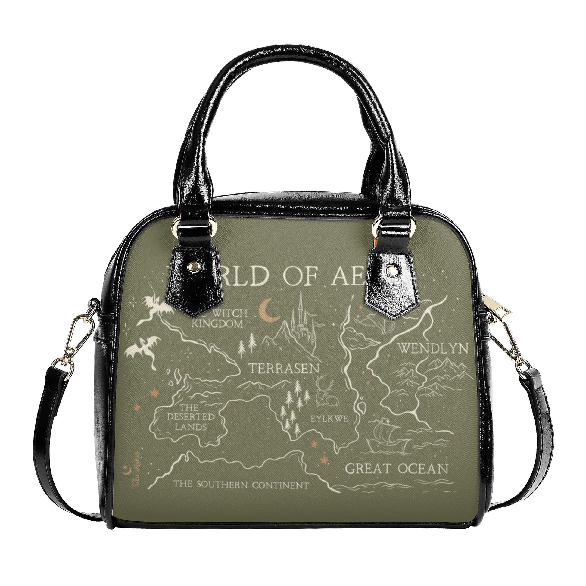 World Of Aelin Leather Bag, Throne Of Glass Inspired Bag, Personalized Leather Bag, Fantasy Leather Handbag, Perfect Gift for Women. HBVLR22
