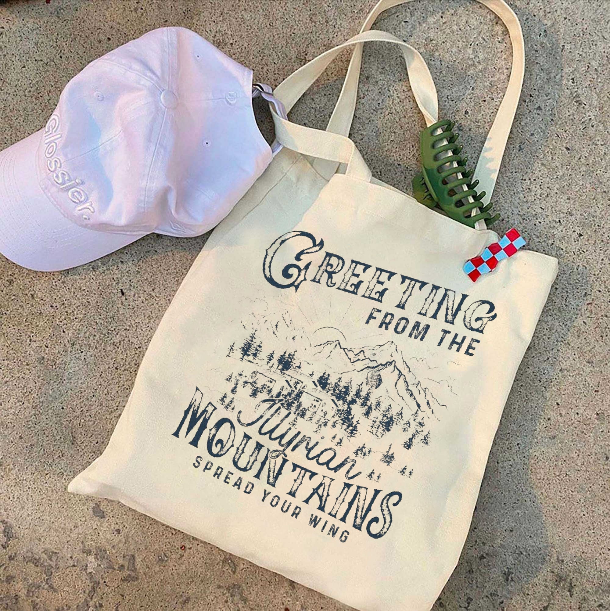 ACOTAR - illyrian mountains - Cotton Canvas Tote Bag - Rhysand - Eco Friendly Shopping Bag - City of Velaris - City of Starlight TBVLR20